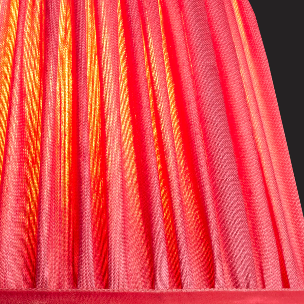 45cm straight empire shade in Ruby silk with velvet tape - Image 3