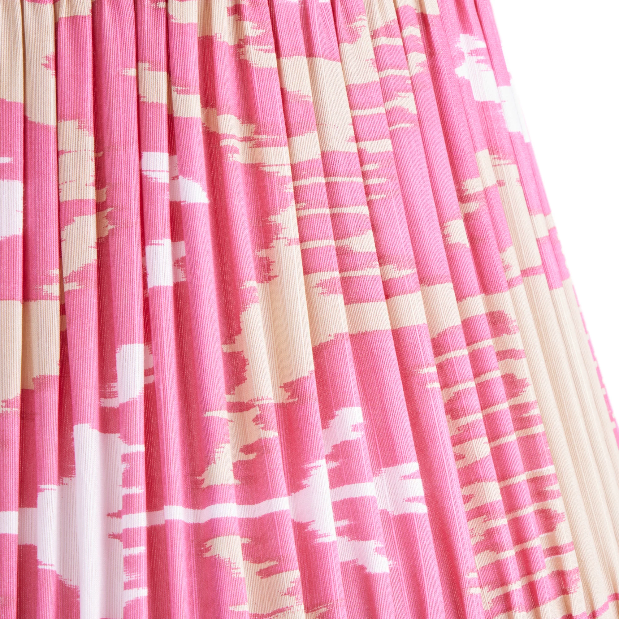 45cm straight empire silk ikat shade in pink and ecru Koyari