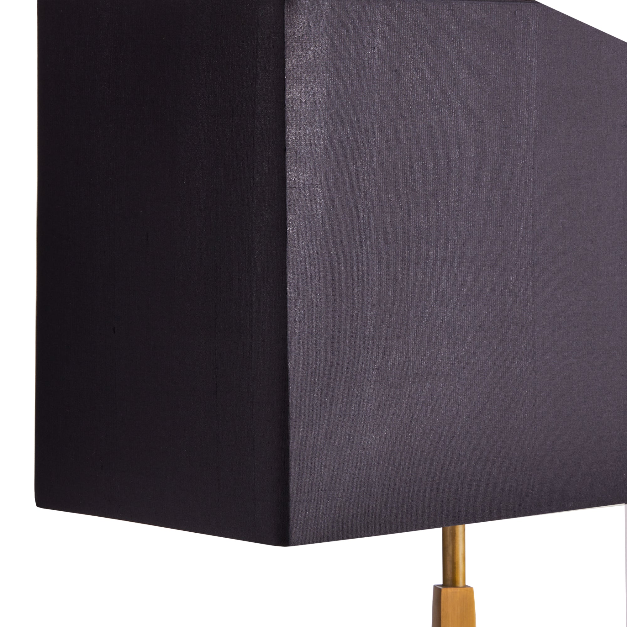 46cm rectangular half lampshade in raven dupion silk with gold interior