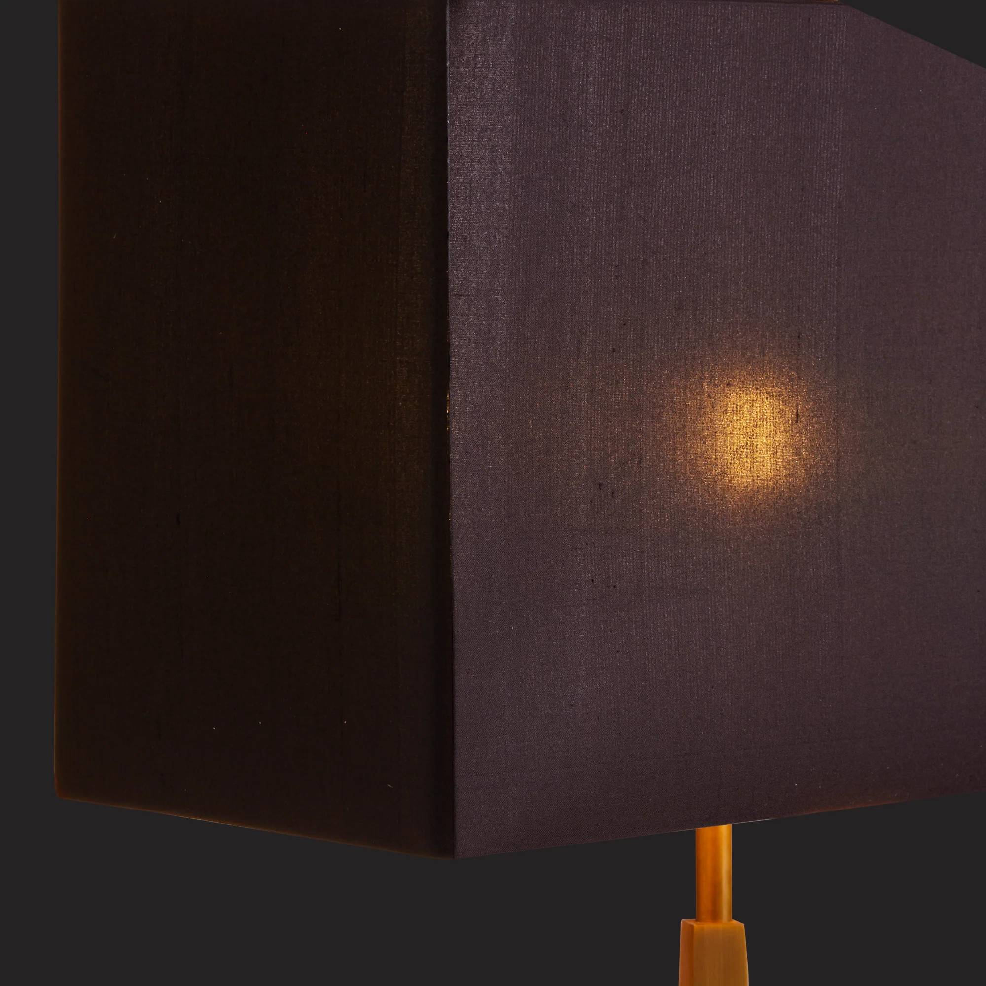 46cm rectangular half lampshade in raven dupion silk with gold interior - Image 2