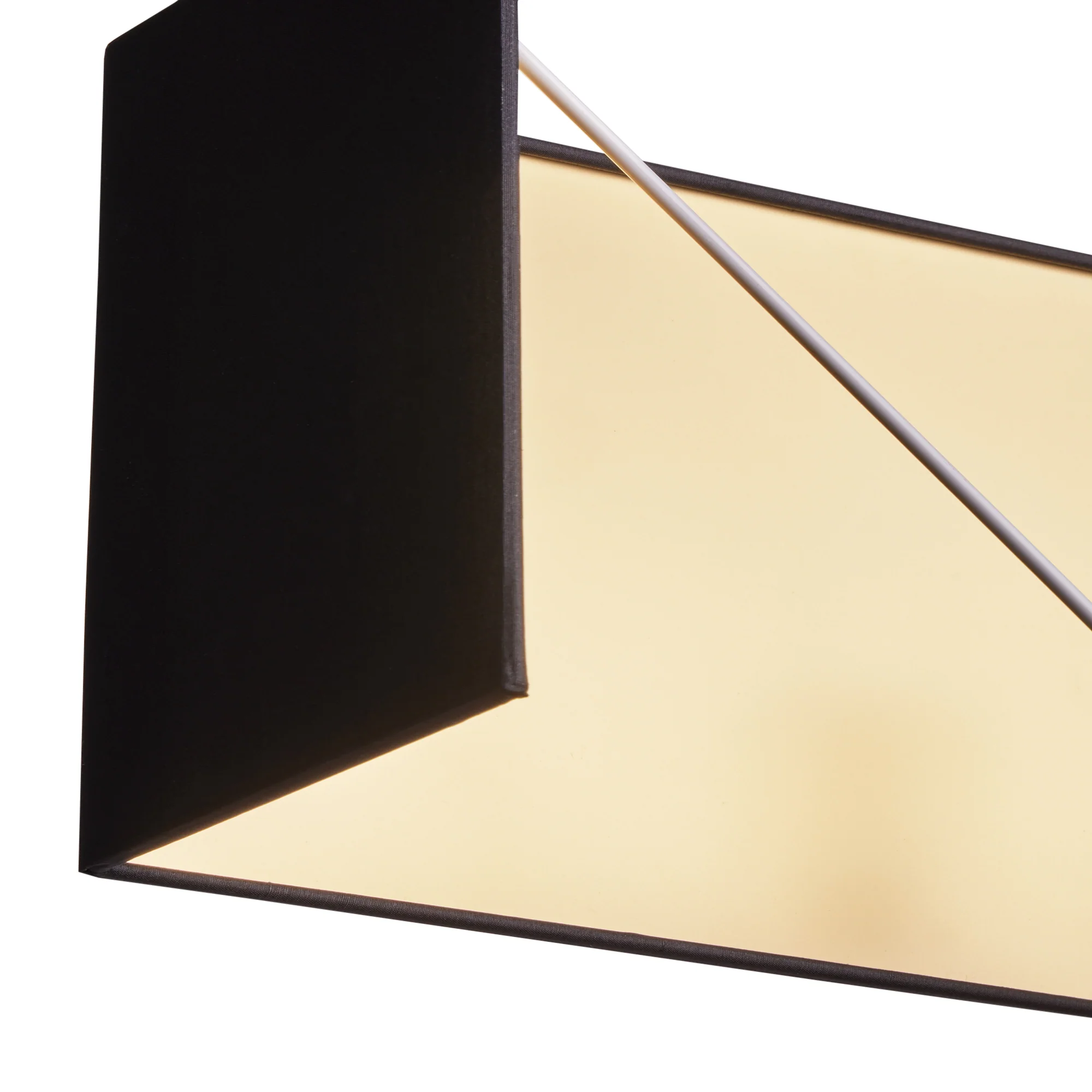46cm rectangular half lampshade in raven dupion silk with gold interior - Image 4