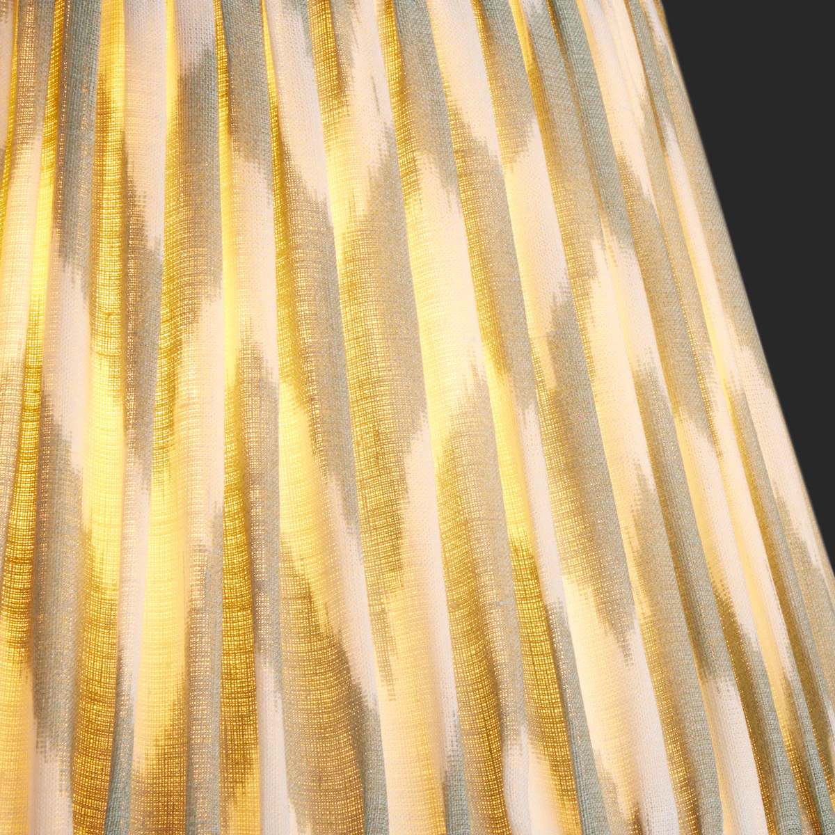 50cm straight empire printed linen ikat shade with carrier in eau-de-nil zig-zag - Image 3
