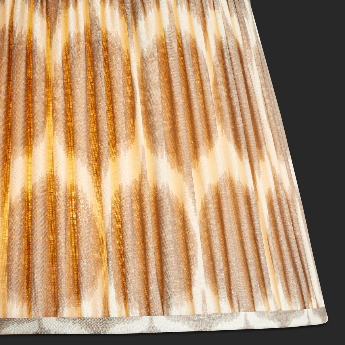 50cm straight empire printed linen ikat shade with carrier in grey Yoda - Image 3