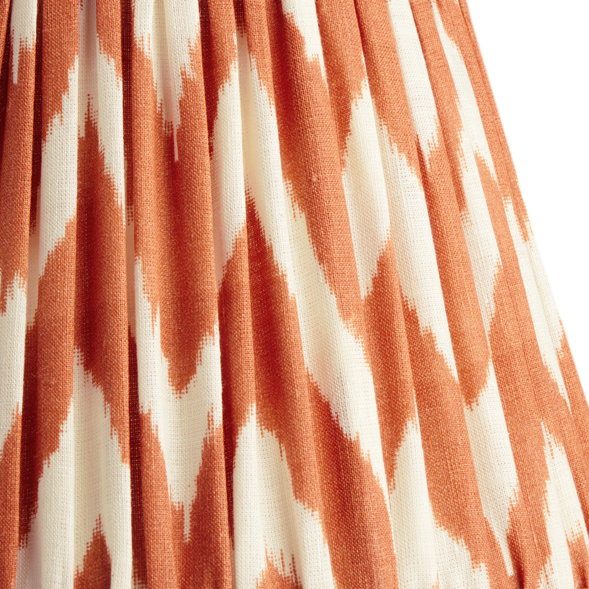 50cm straight empire printed linen ikat shade with carrier in orange zig-zag
