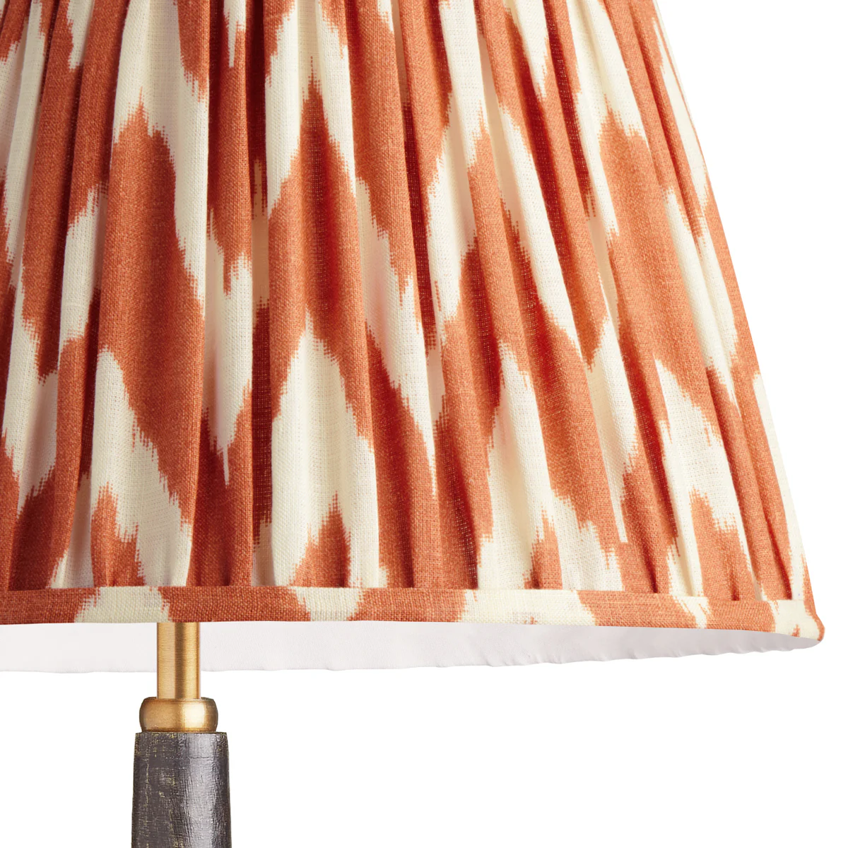 50cm straight empire printed linen ikat shade with carrier in orange zig-zag - Image 2