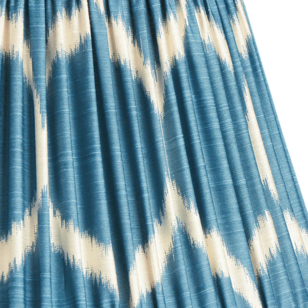 50cm straight empire printed silk ikat shade with carrier in Turkish blue Yoda