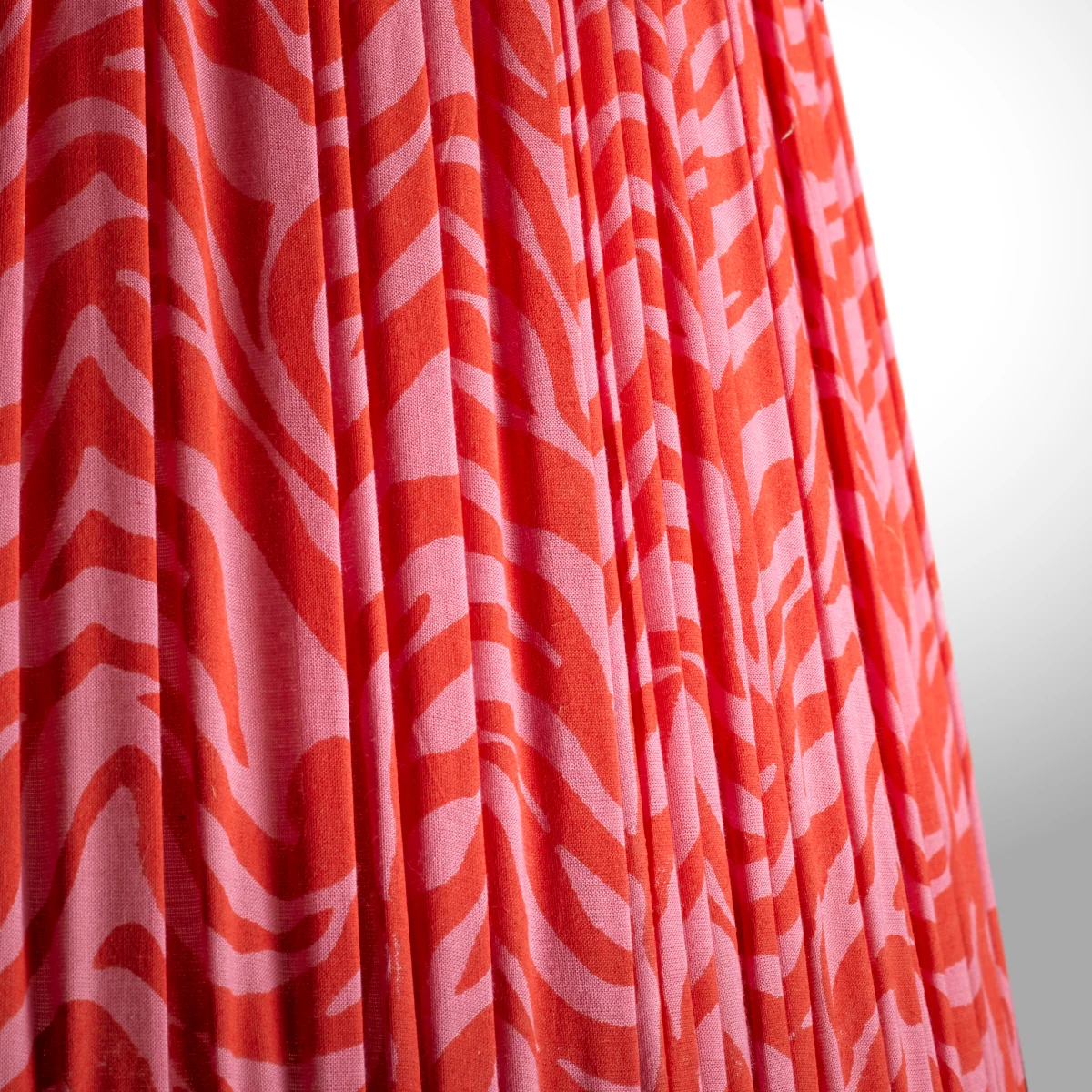 50cm straight empire shade with carrier in Angel Sher with Dark Red Tape