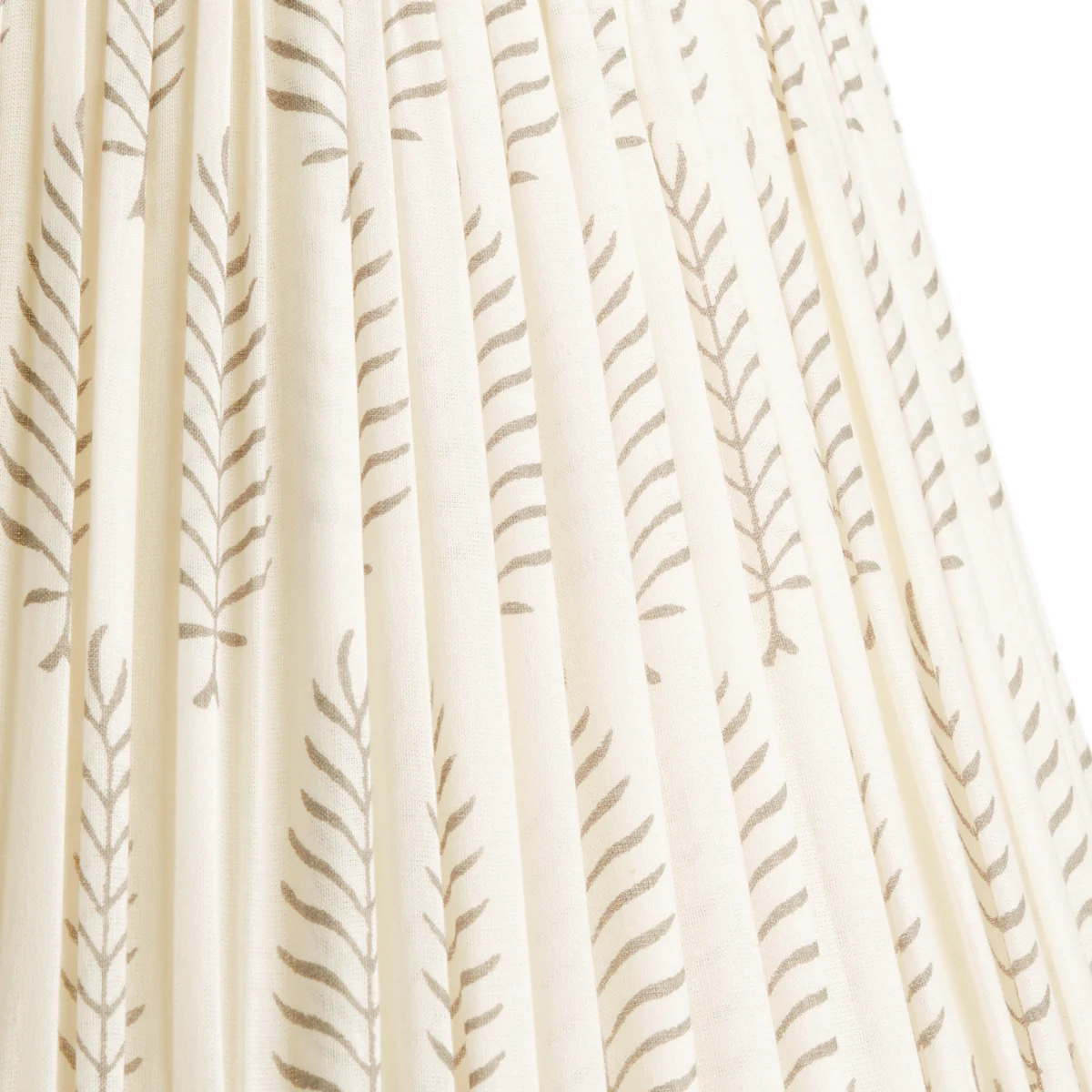 50cm straight empire shade with carrier in Grey Ferns block printed cotton