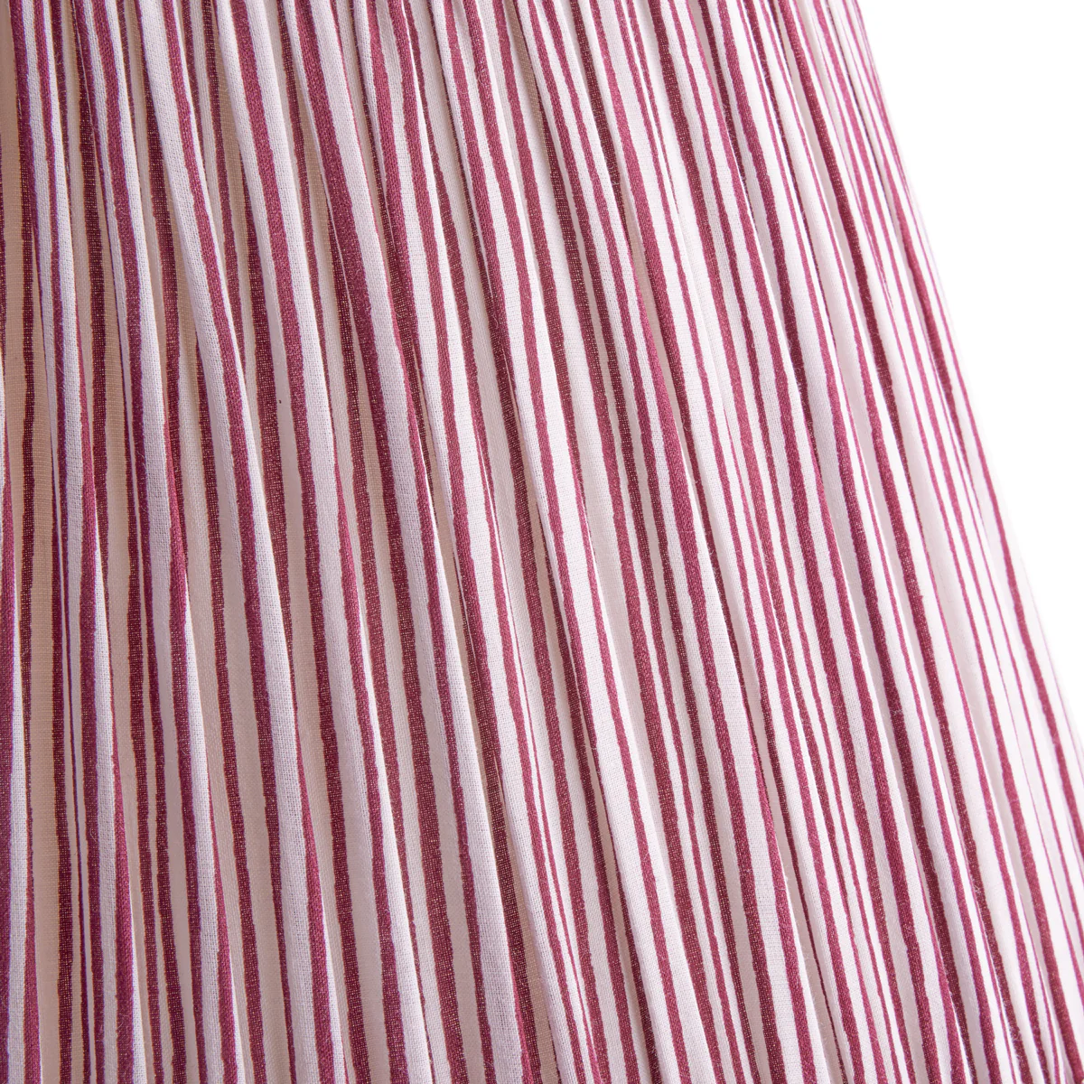 50cm straight empire shade with carrier in ruby candy stripe block printed cotton
