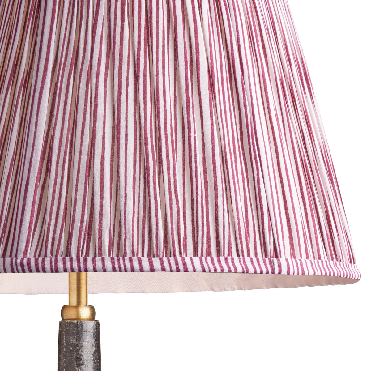 50cm straight empire shade with carrier in ruby candy stripe block printed cotton - Image 2