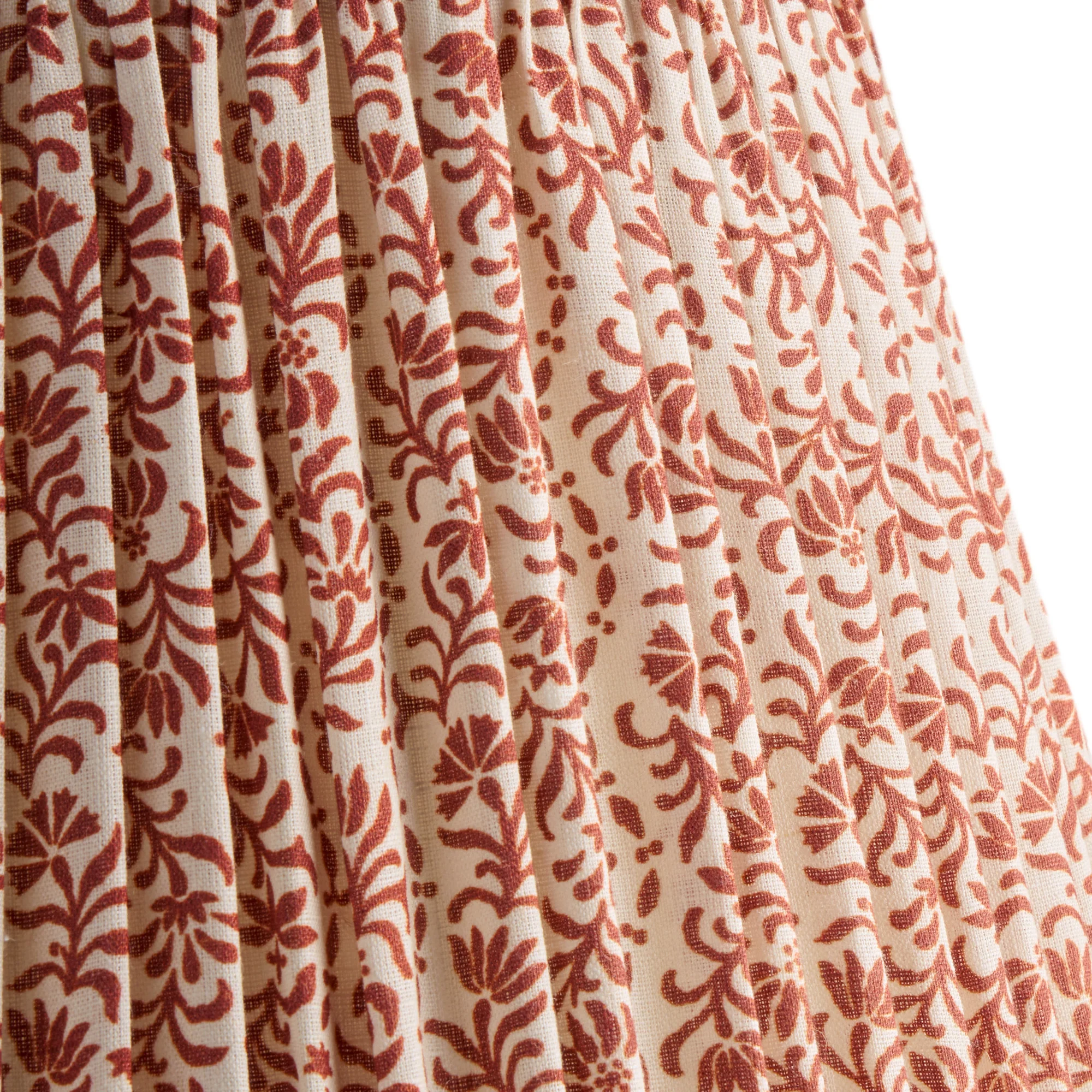 50cm Straight empire shade with carrier in rust 'posy' linen by Ellen Merchant
