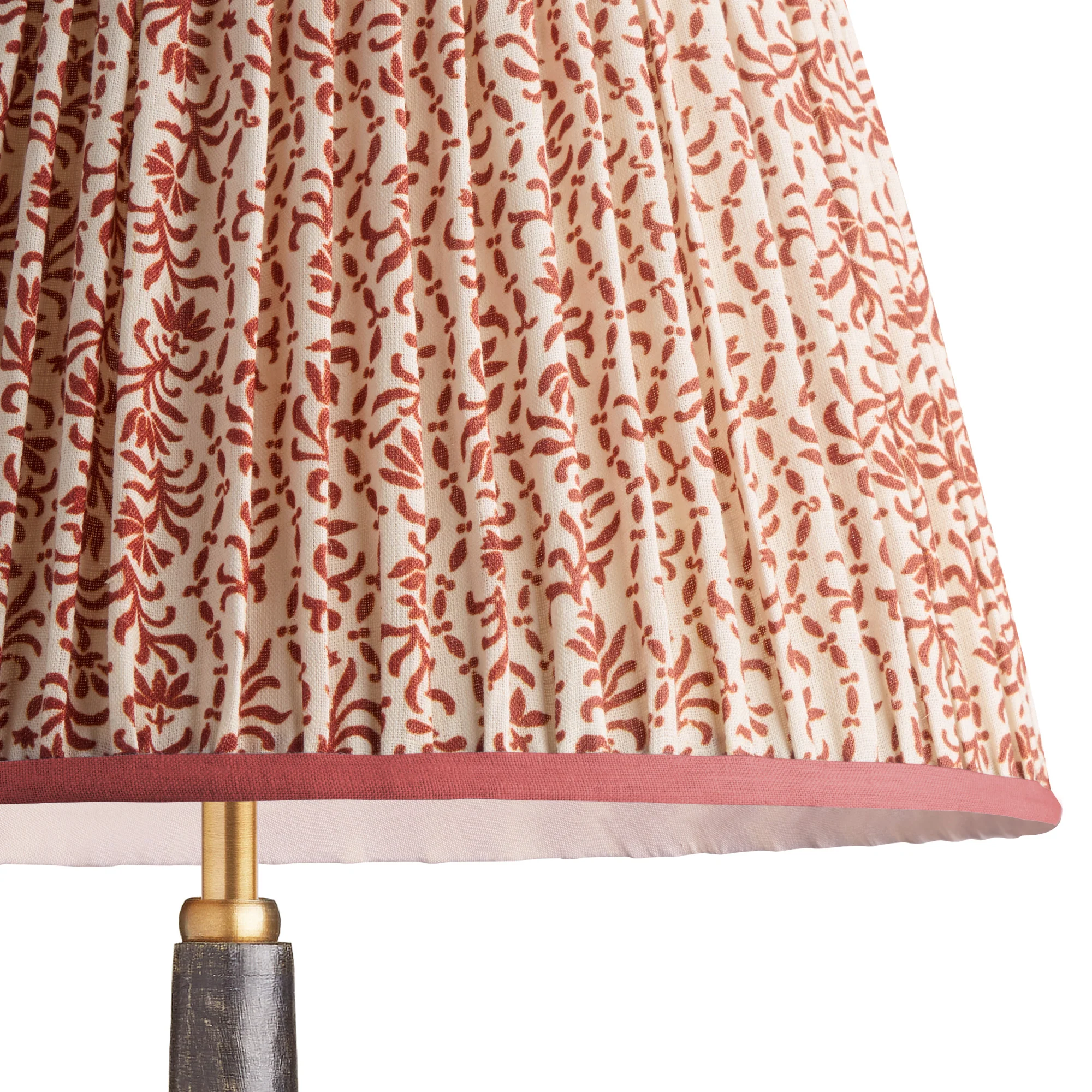 50cm Straight empire shade with carrier in rust 'posy' linen by Ellen Merchant - Image 2