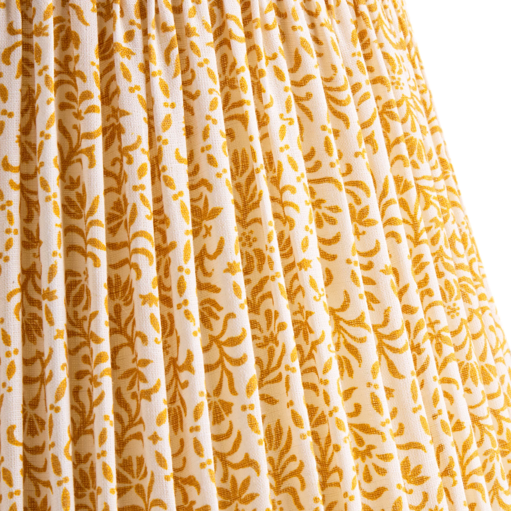 50cm Straight empire shade with carrier in yolk 'posy' linen by Ellen Merchant
