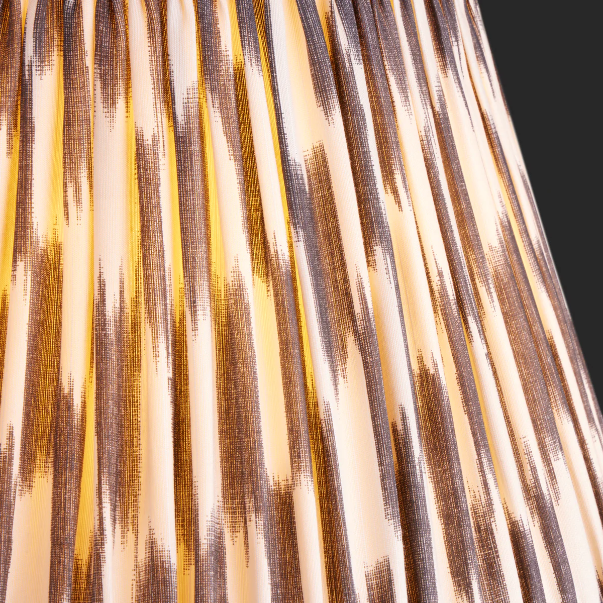 50cm straight empire silk ikat shade with carrier in black and cream Atlas - Image 3