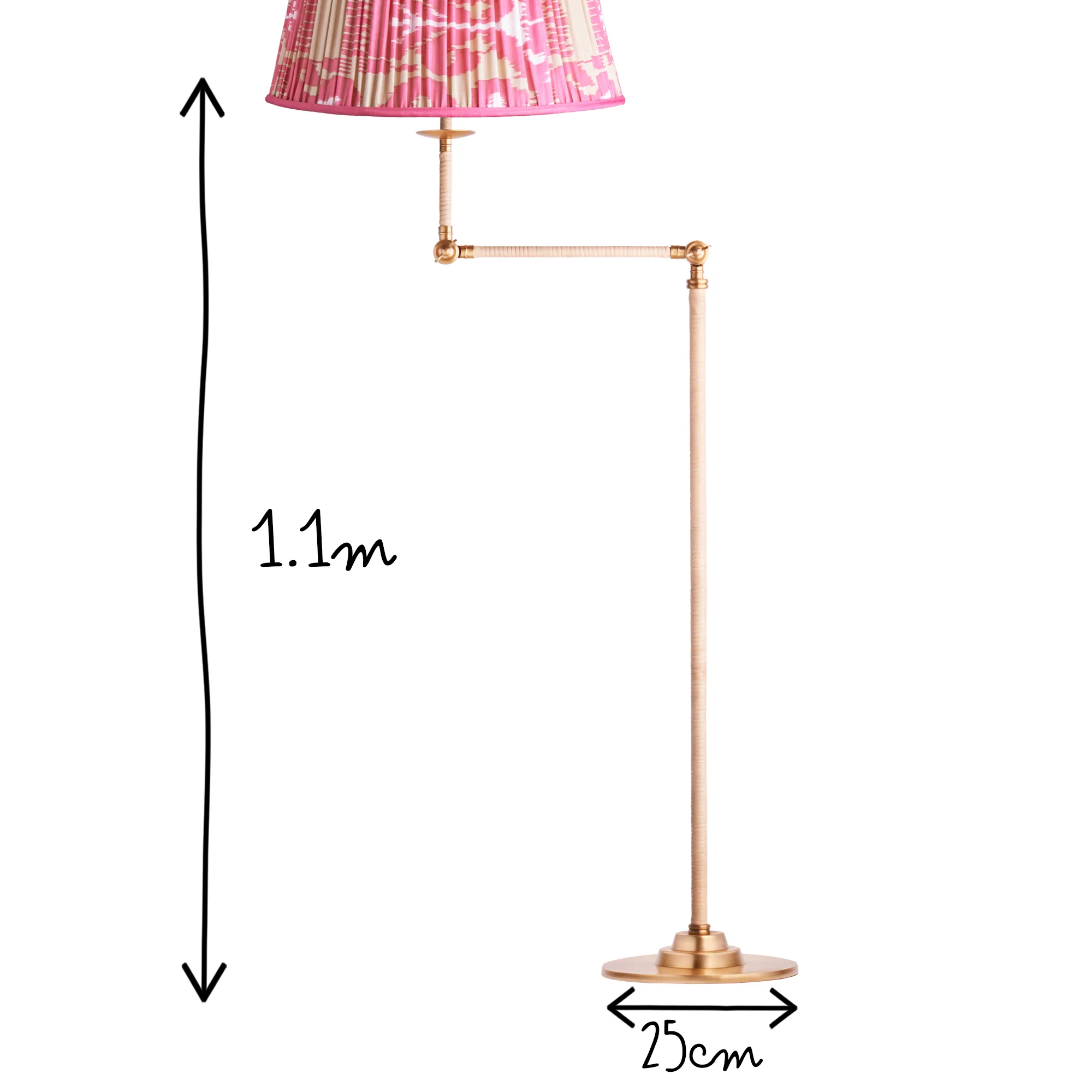 Abel standing lamp in brass and natural rattan - Image 8