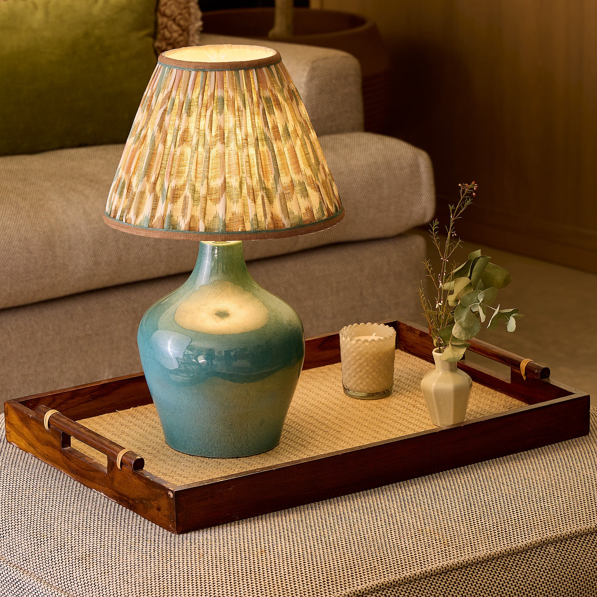 Amble rechargeable table lamp in green ceramic - Image 2