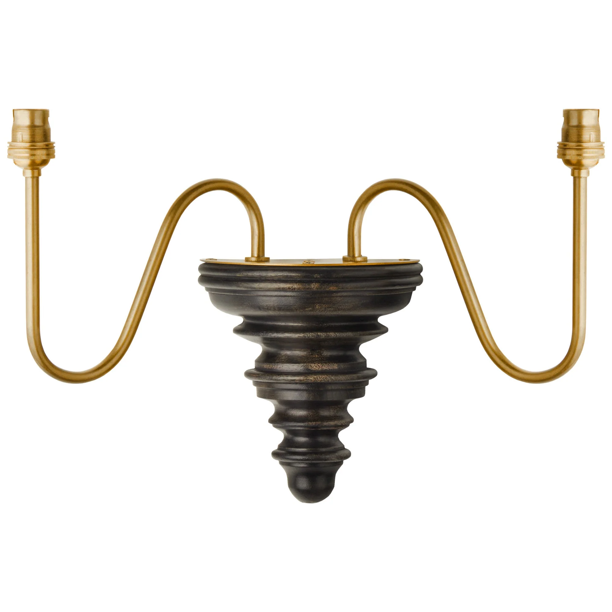 Anthea wall fitting in antique brass and black wood - Image 3