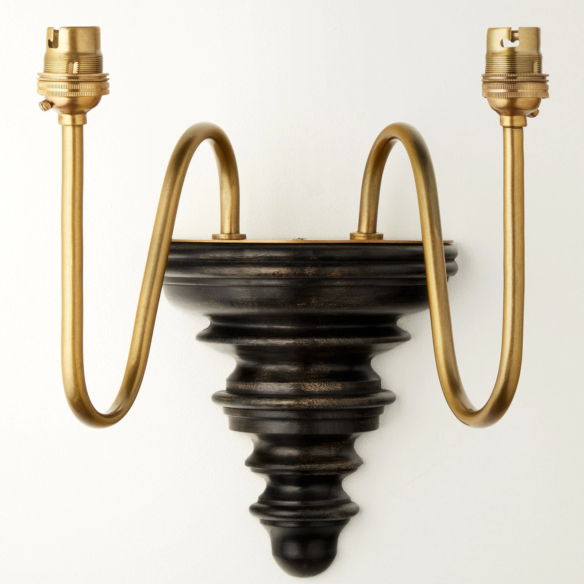 Anthea wall fitting in antique brass and black wood - Image 6
