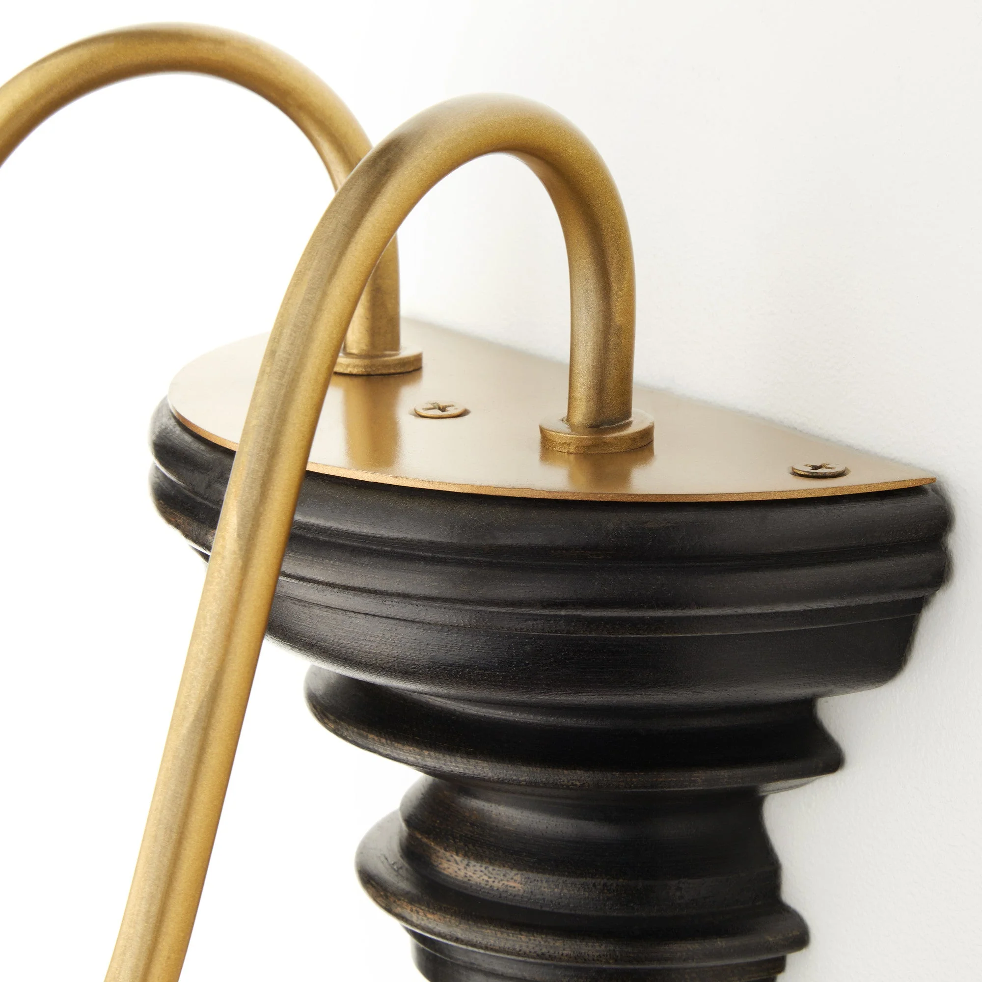 Anthea wall fitting in antique brass and black wood - Image 8
