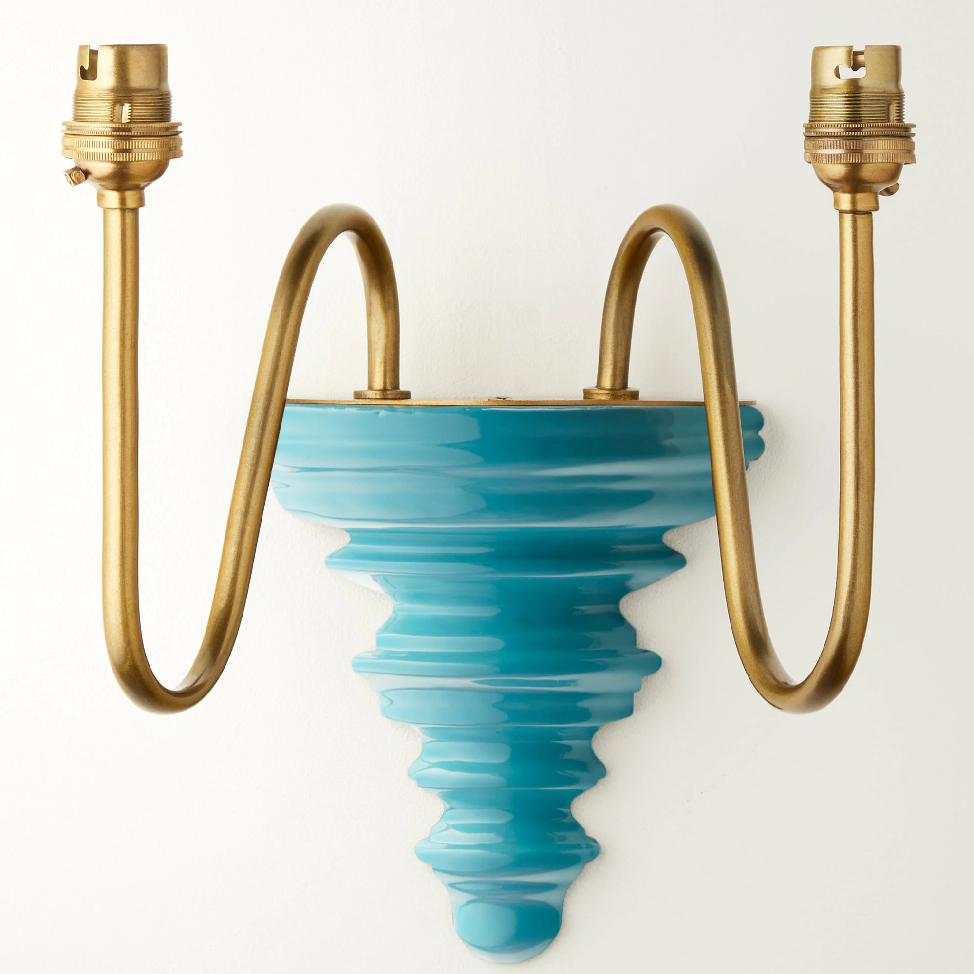 Anthea wall fitting in antique brass and turquoise wood - Image 3