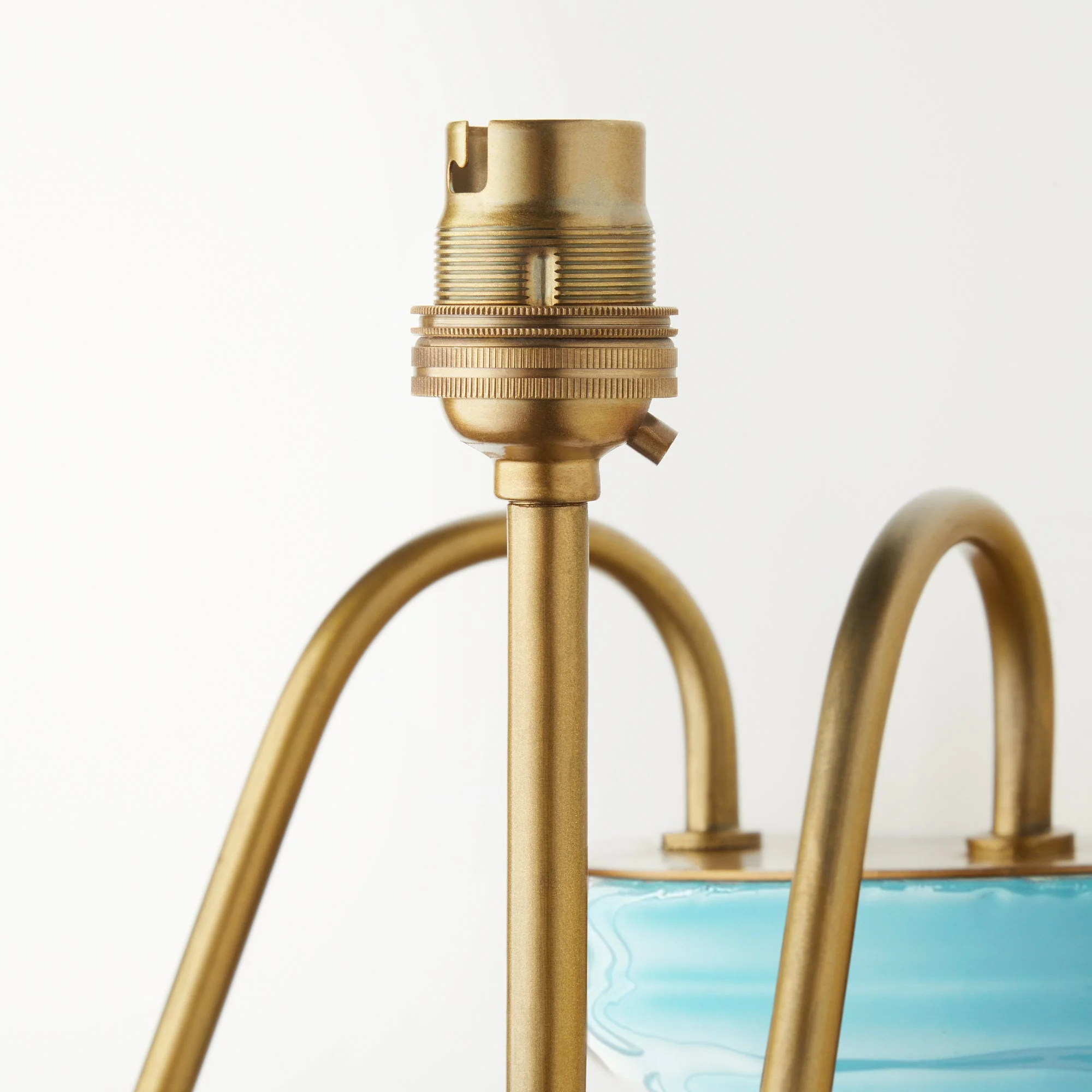 Anthea wall fitting in antique brass and turquoise wood - Image 4