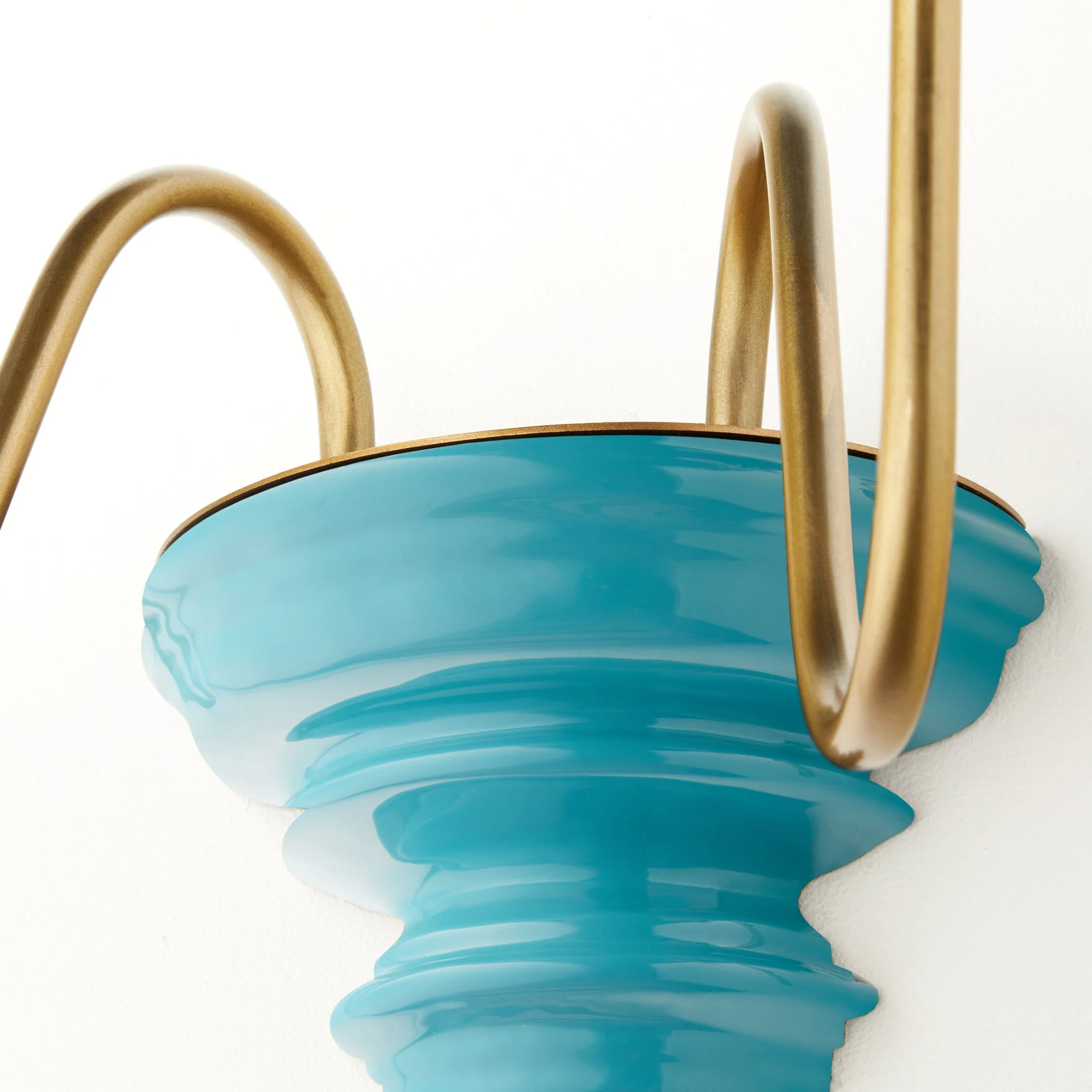 Anthea wall fitting in antique brass and turquoise wood - Image 5