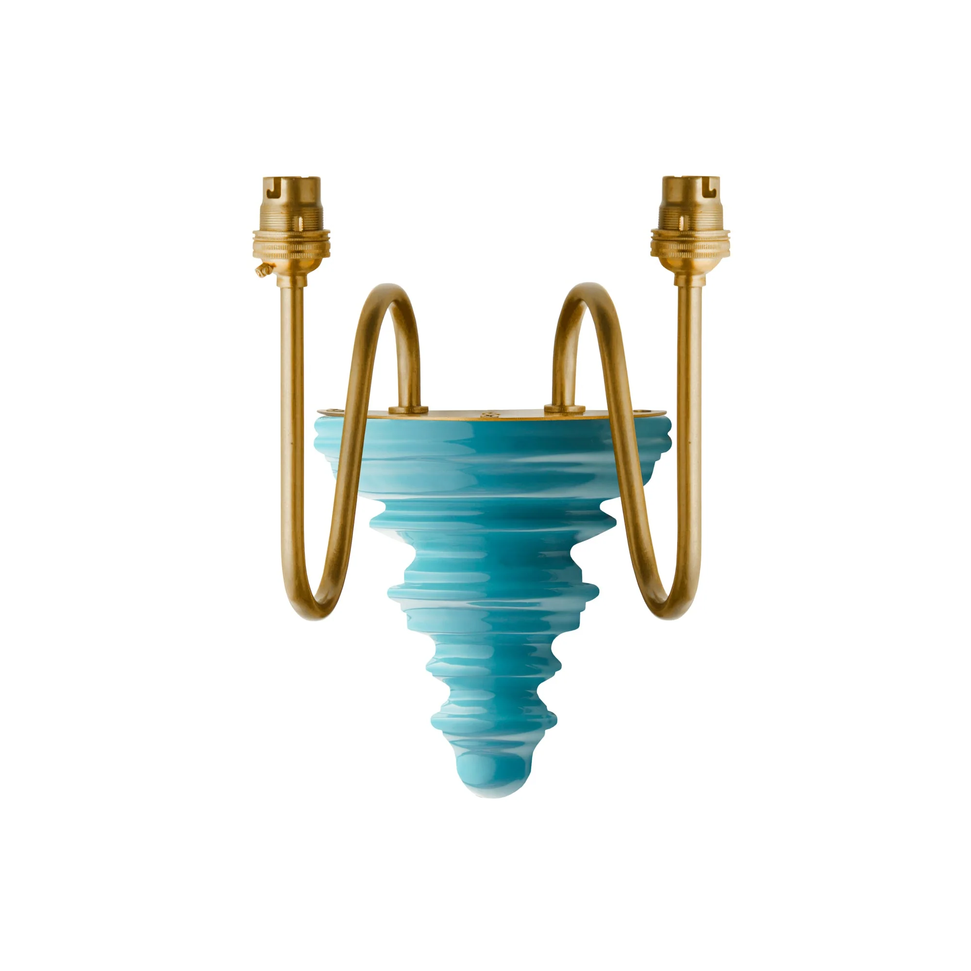 Anthea wall fitting in antique brass and turquoise wood - Image 7