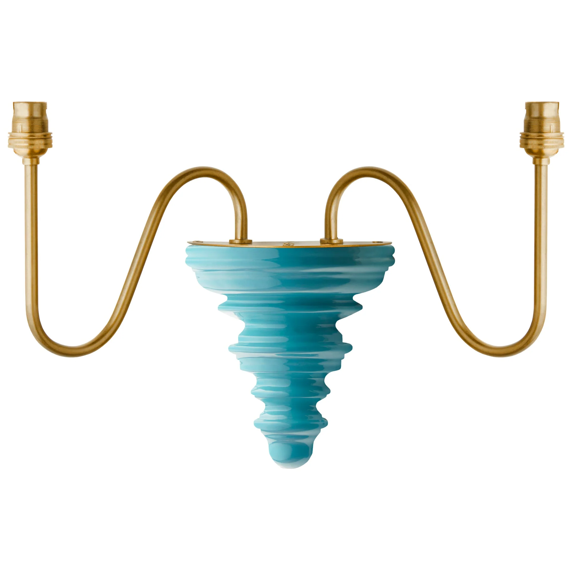 Anthea wall fitting in antique brass and turquoise wood - Image 8