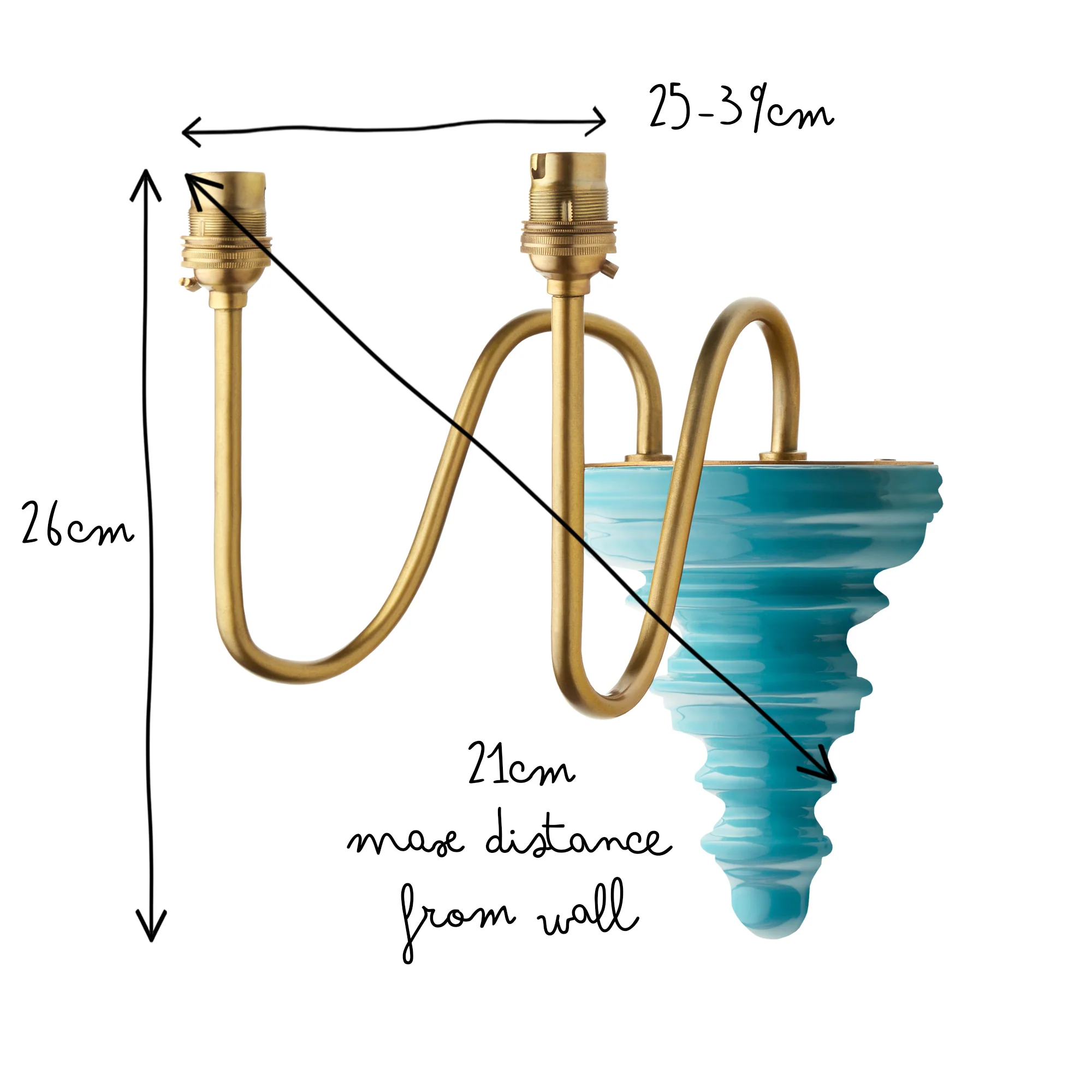 Anthea wall fitting in antique brass and turquoise wood - Image 9