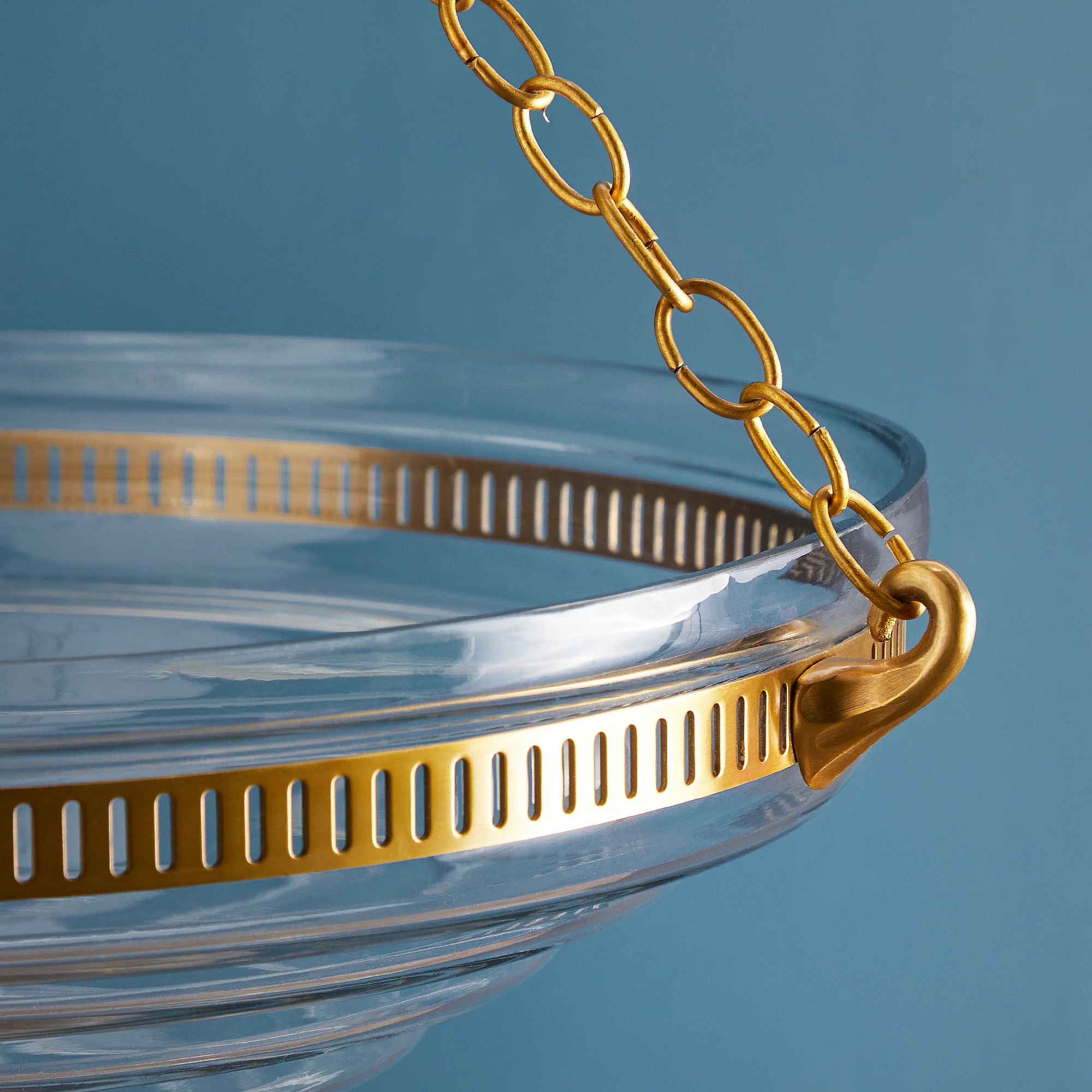 Archie stepped glass pendant with brass fittings - Image 7