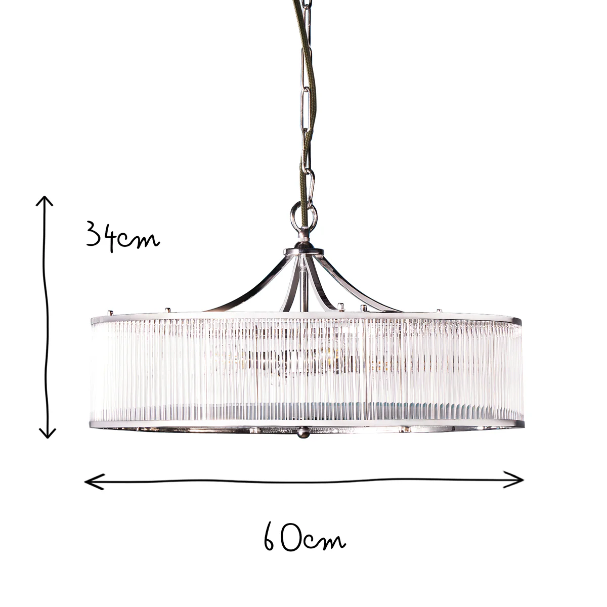 Athena Chandelier in nickel and glass - Image 11