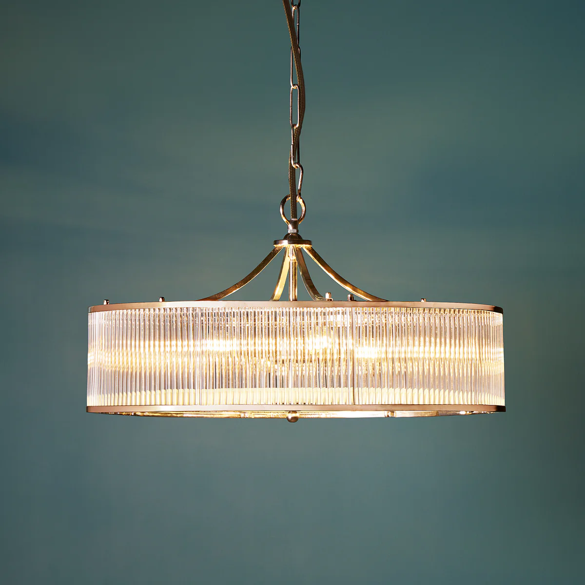 Athena Chandelier in nickel and glass - Image 2