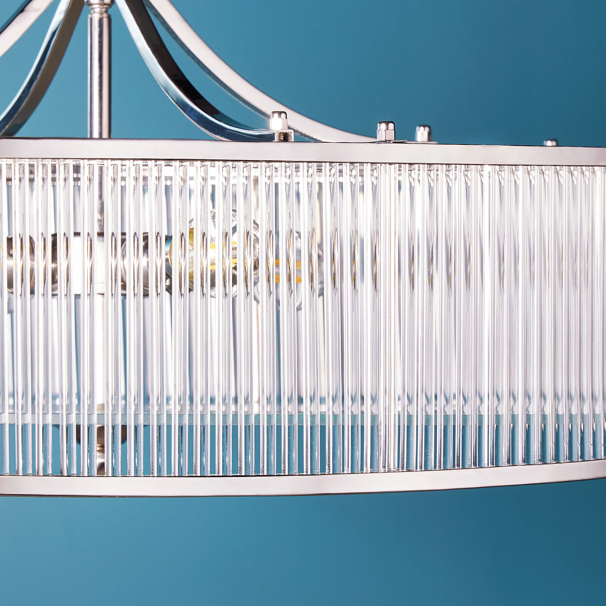Athena Chandelier in nickel and glass - Image 4