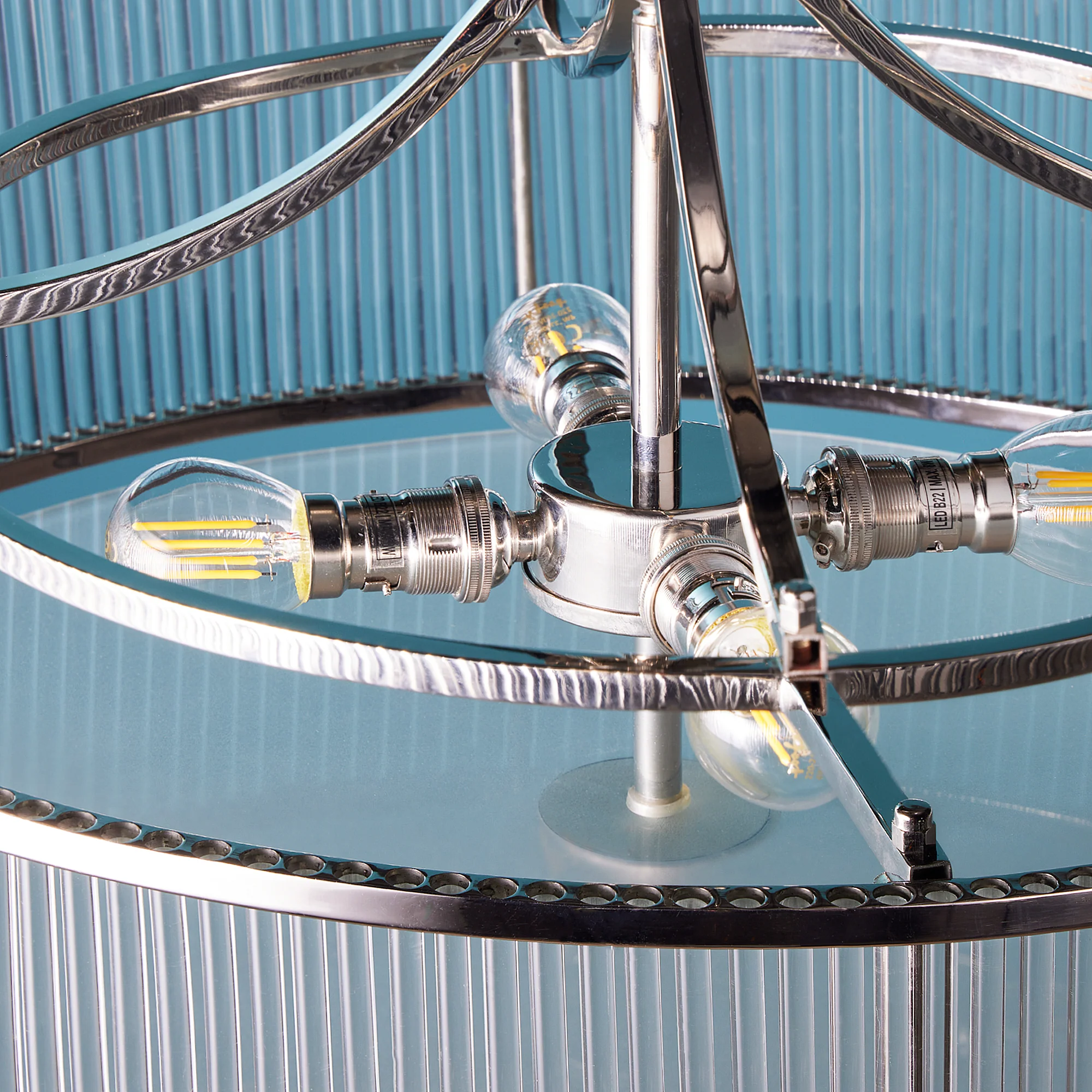 Athena Chandelier in nickel and glass - Image 8