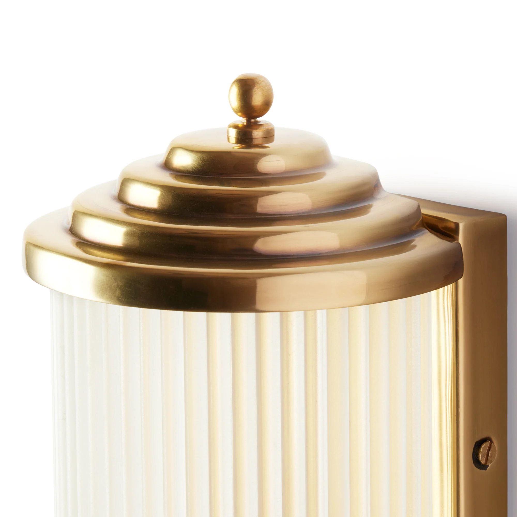Deco Baby Roddy IP44 rated wall light in brass and frosted glass - Image 5