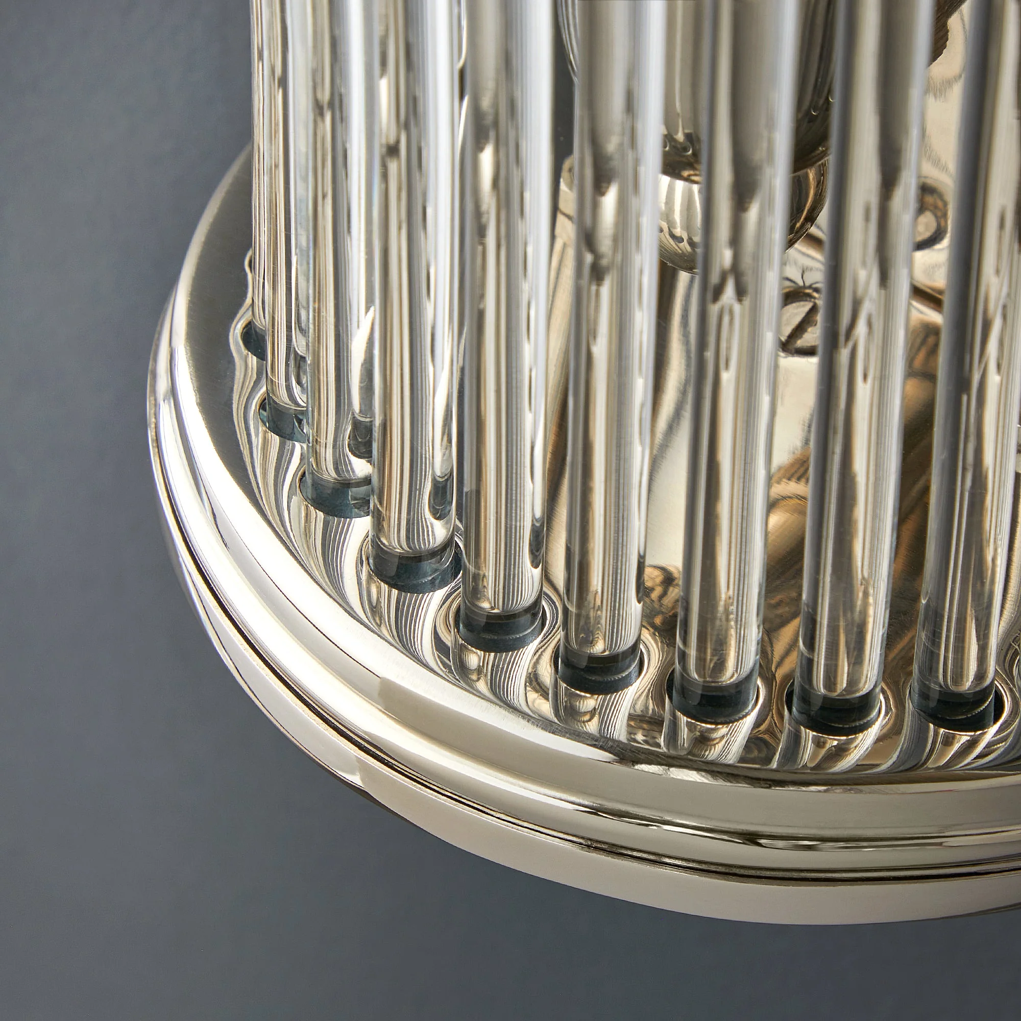 Baby Roddy IP44 rated wall light in Nickel with glass rods - Image 4