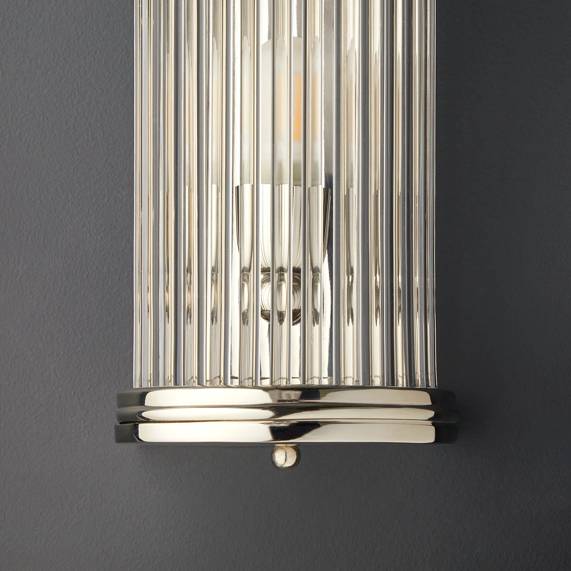 Baby Roddy IP44 rated wall light in Nickel with glass rods - Image 8