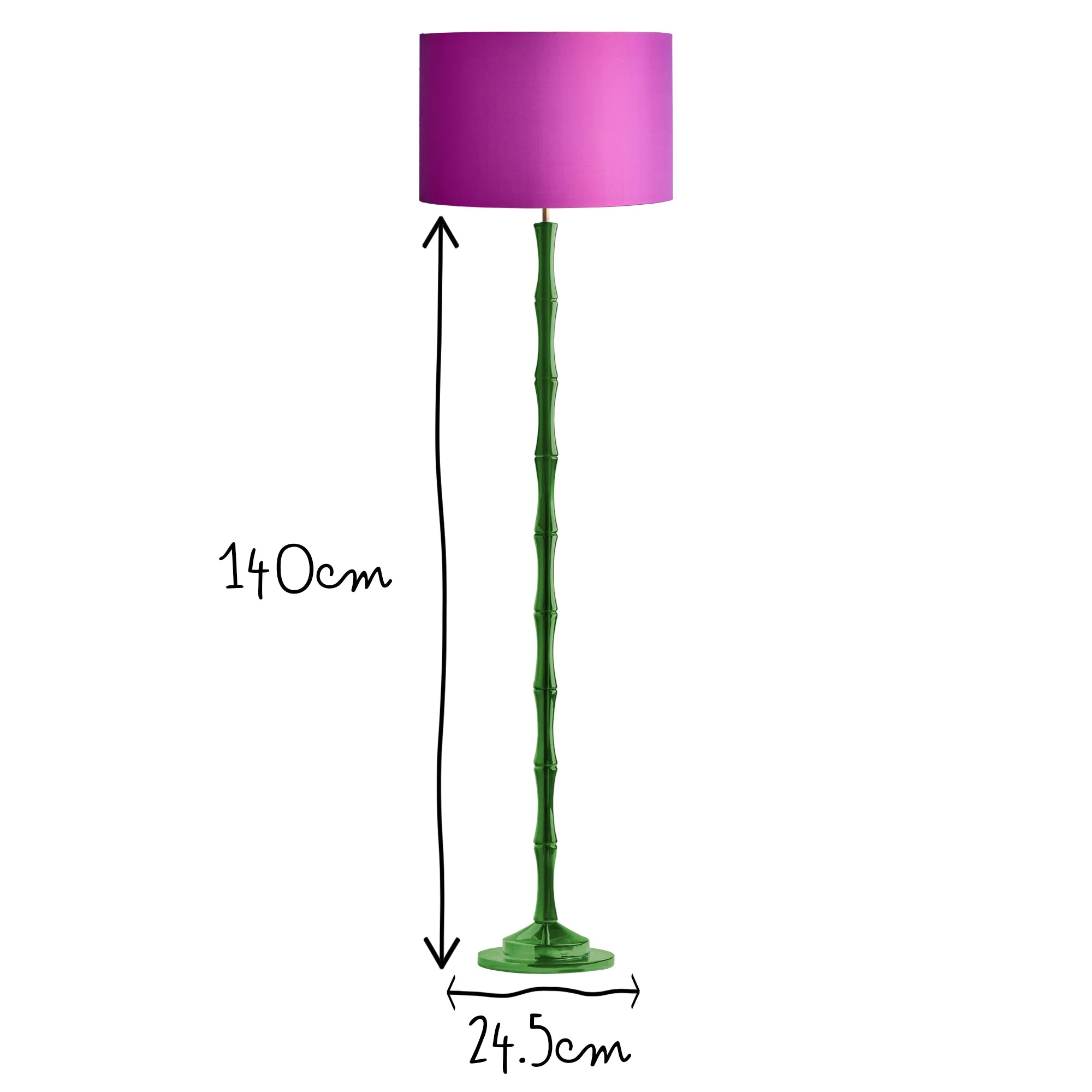 Bamboo floor lamp in green polished resin - Image 10