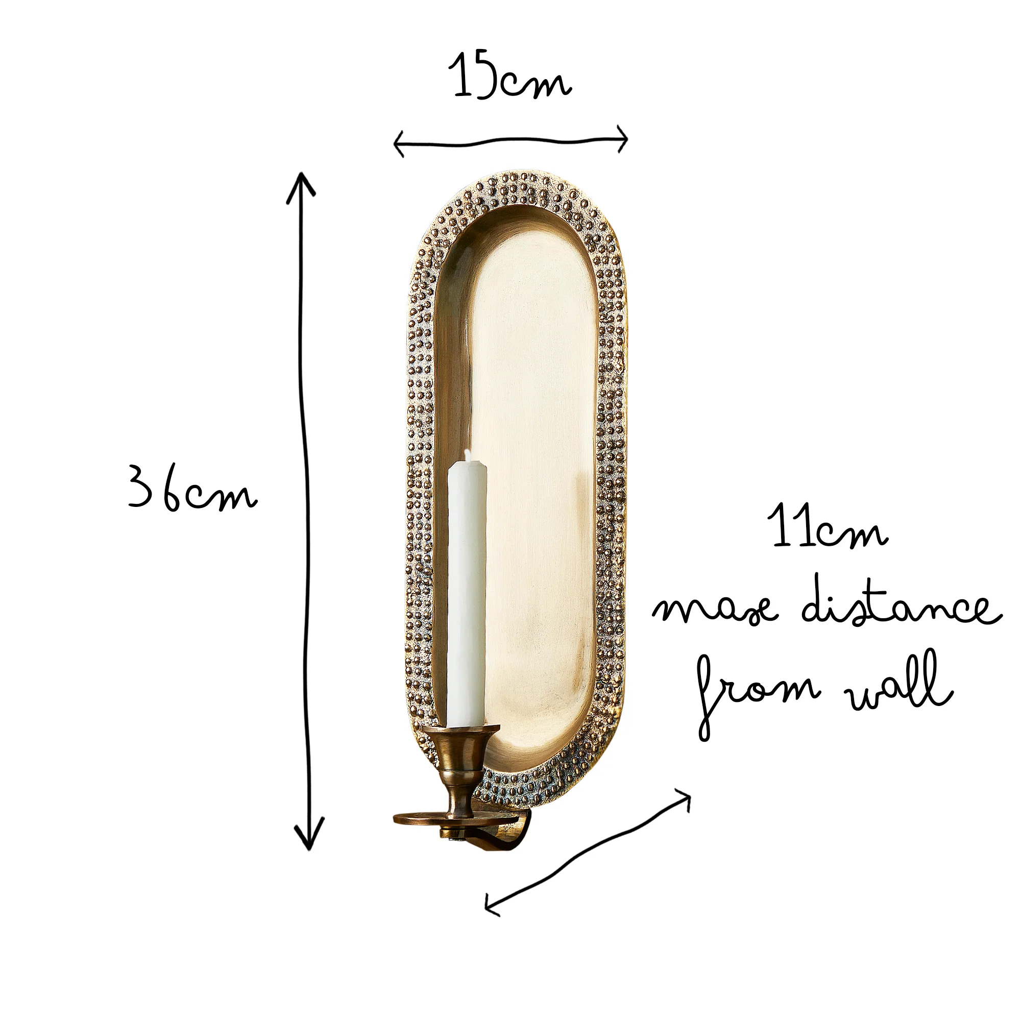 Beacon wall mounted candle holder in antiqued brass - Image 10