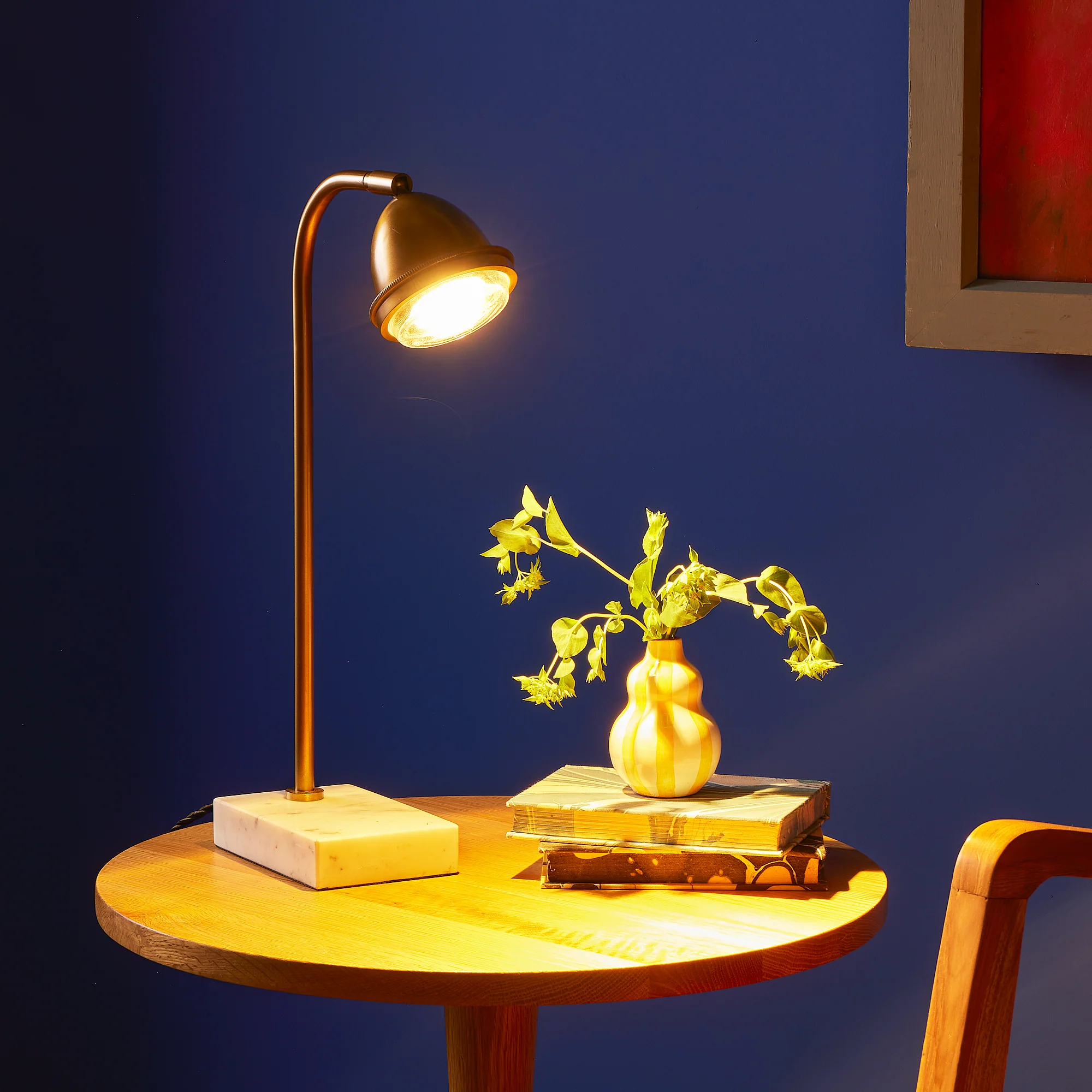 Beamish desk lamp in brass with marble base - Image 2