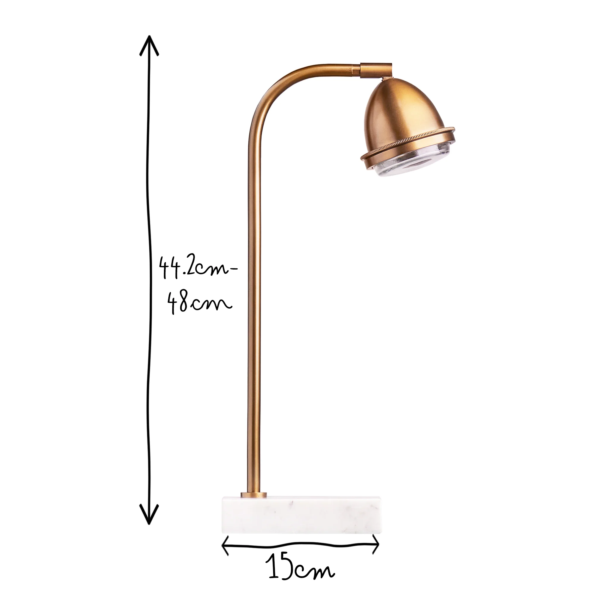 Beamish desk lamp in brass with marble base - Image 8