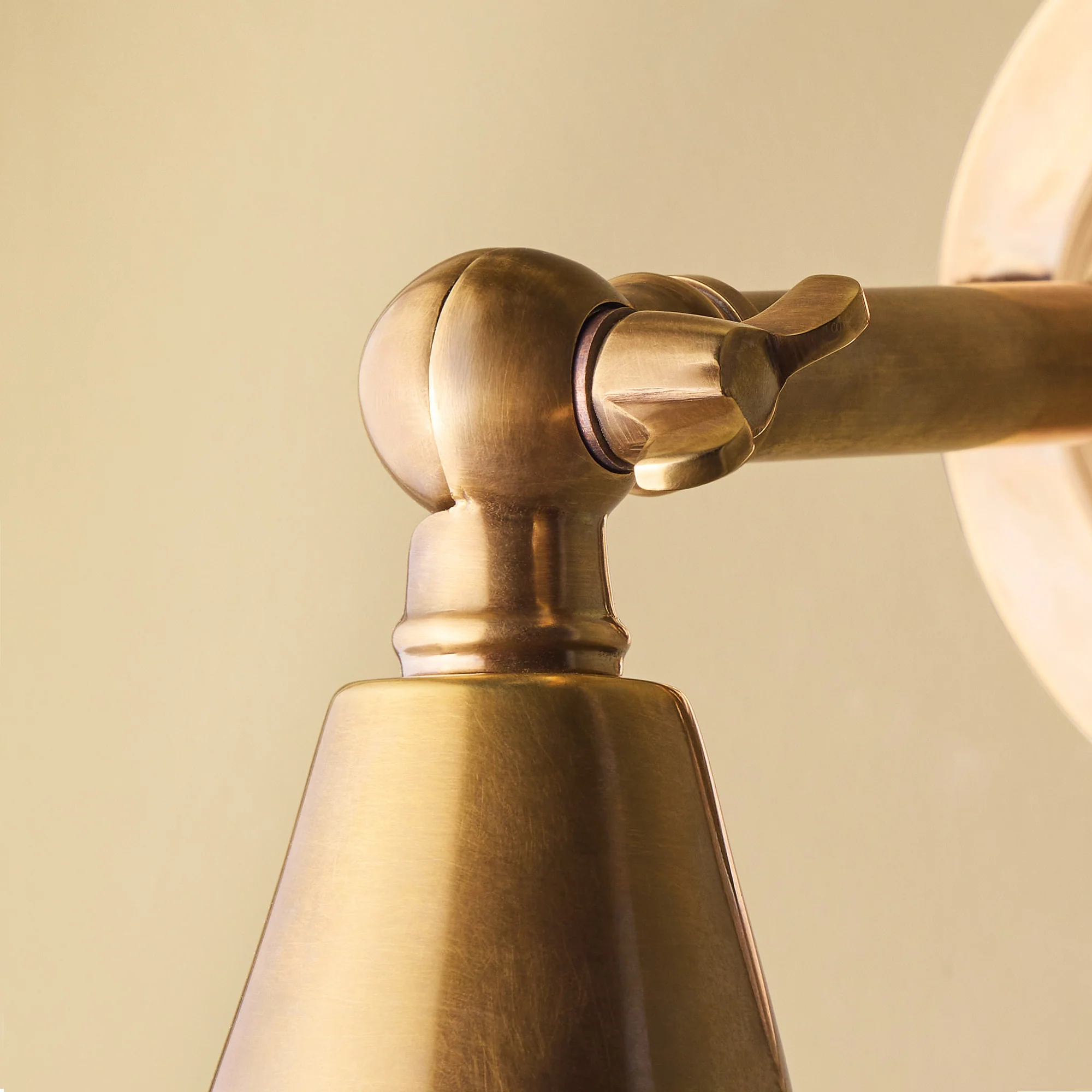 Belfry Wall Light in glass and antique brass - Image 9