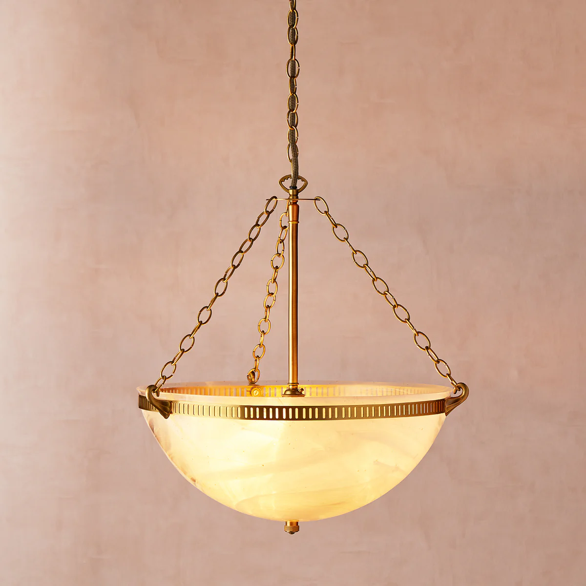 Bertie swirled opaline glass pendant with brass fittings - Image 2