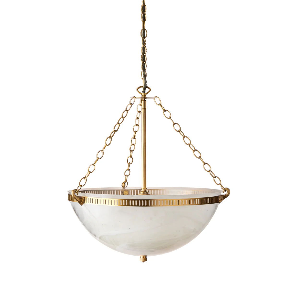 Bertie swirled opaline glass pendant with brass fittings - Image 3