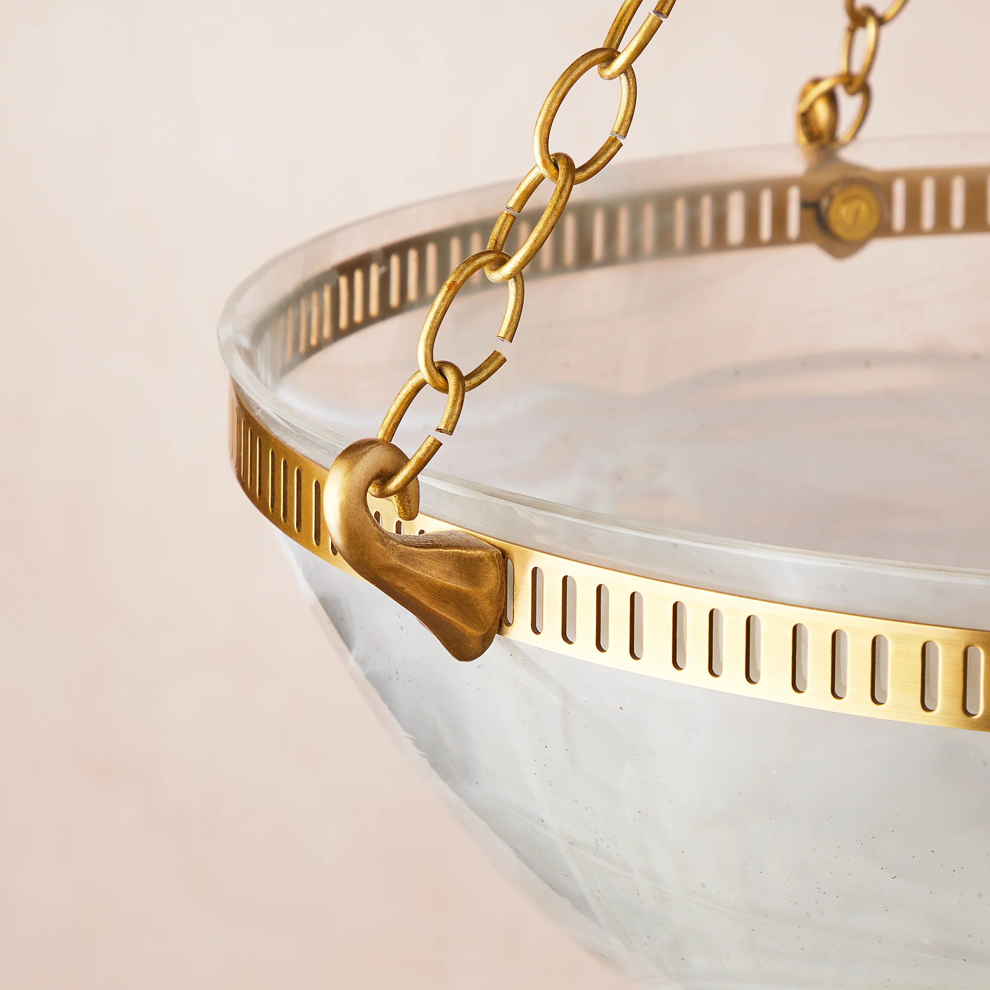 Bertie swirled opaline glass pendant with brass fittings - Image 4