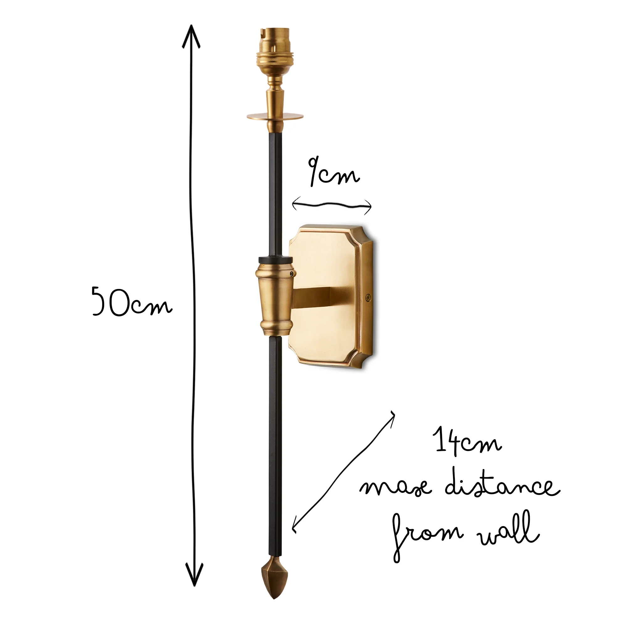 Besidem wall fitting in antique brass - Image 6