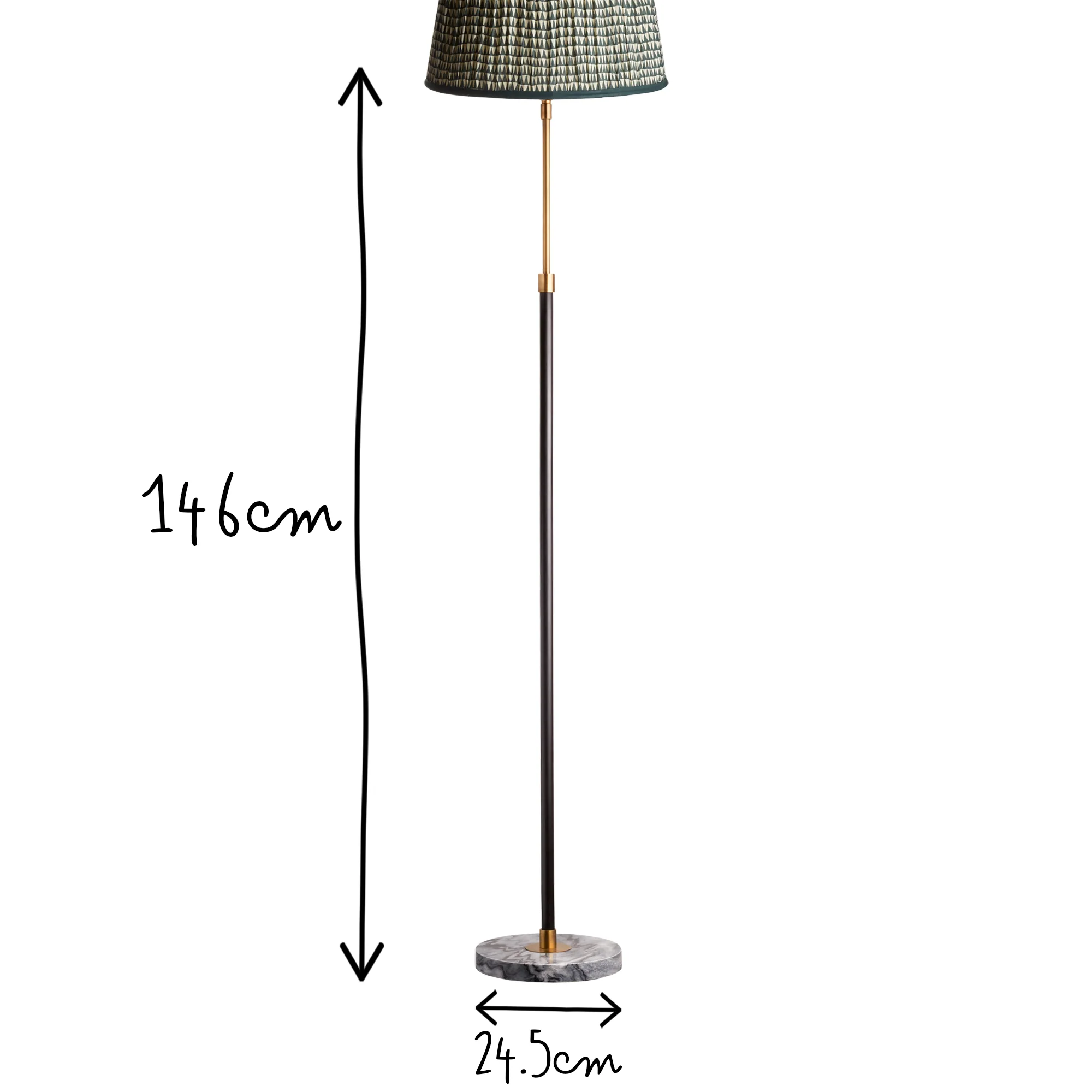 Black Monday floor lamp in antiqued brass - Image 10