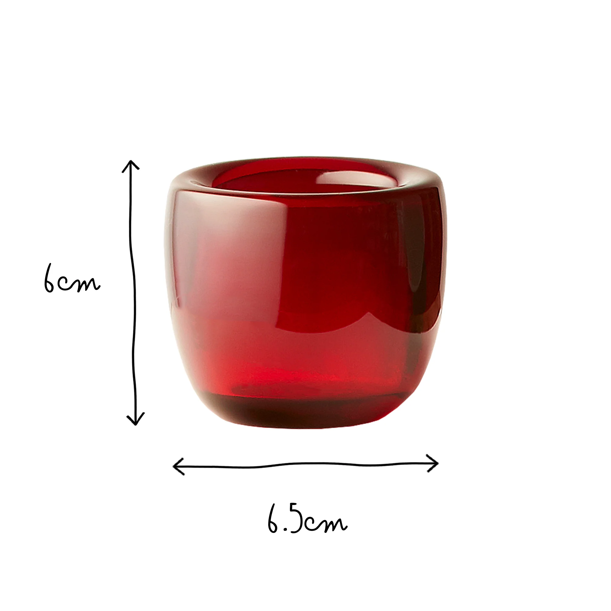 Burly tealight holder in ruby glass - Image 5