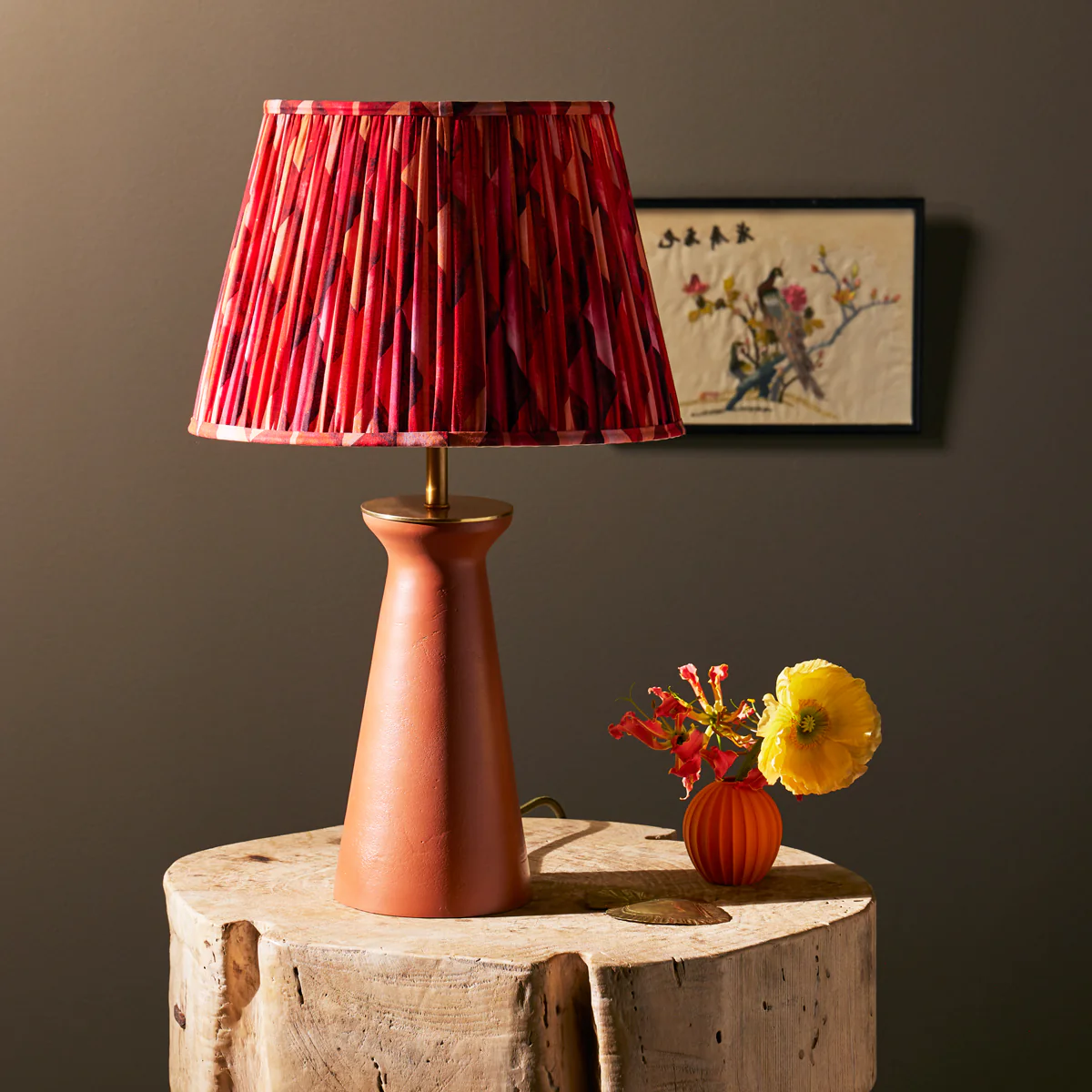 Cala table lamp in terracotta finish by Matthew Williamson