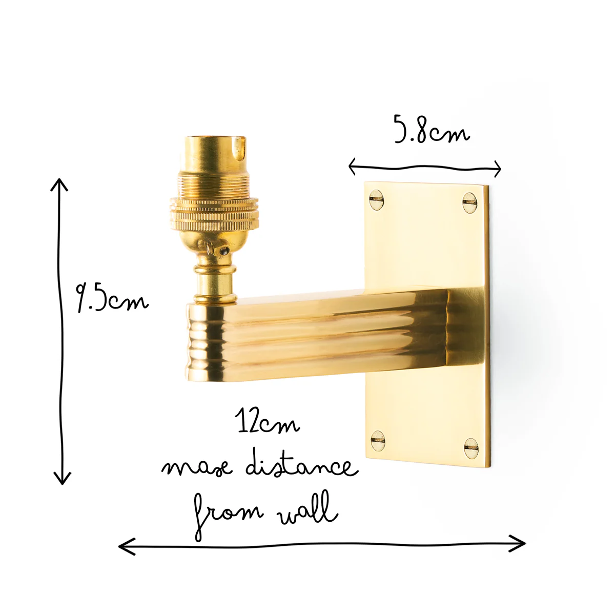 Carraway wall fitting in brass - Image 7